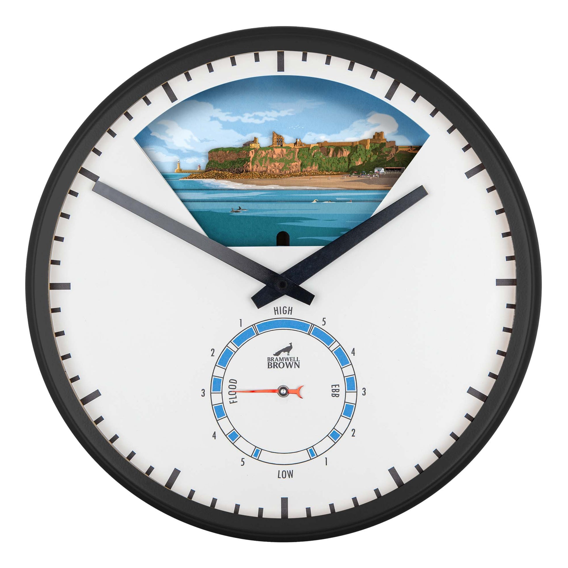 Tynemouth - Limited Edition Tide Clock - Bramwell Brown Art Clocks