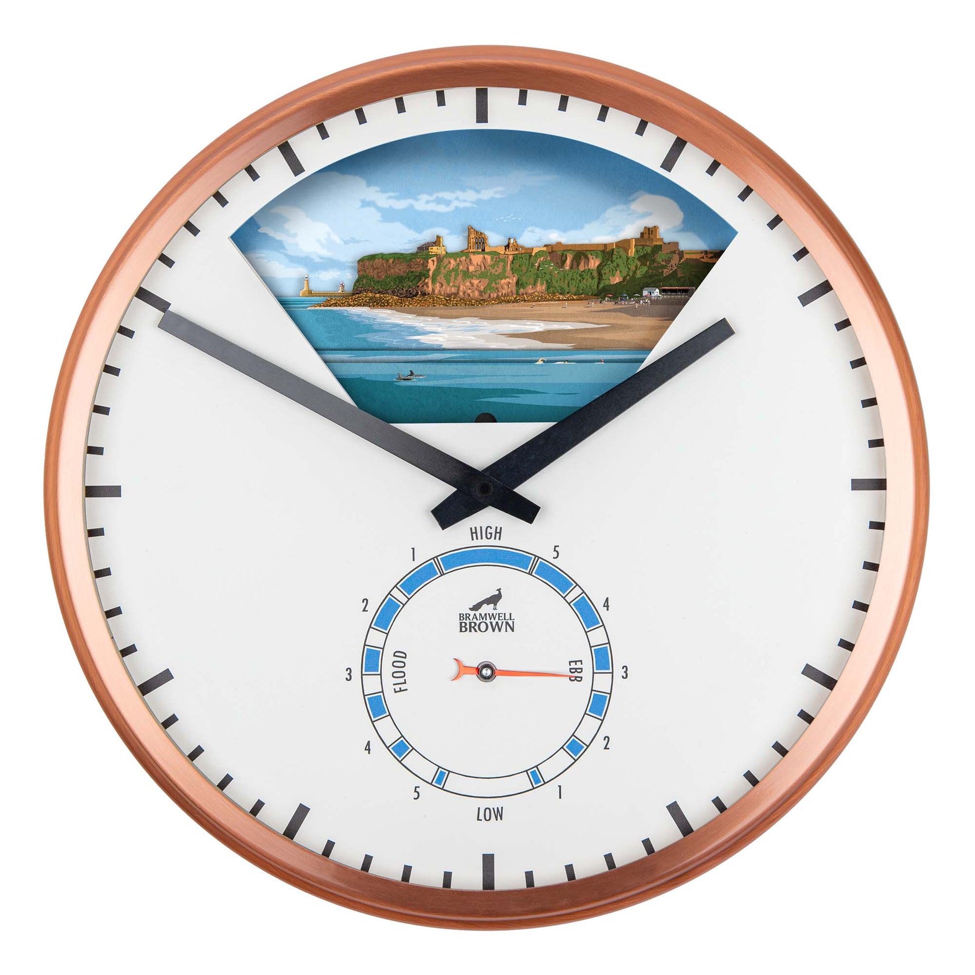 Tynemouth - Limited Edition Tide Clock - Bramwell Brown Art Clocks