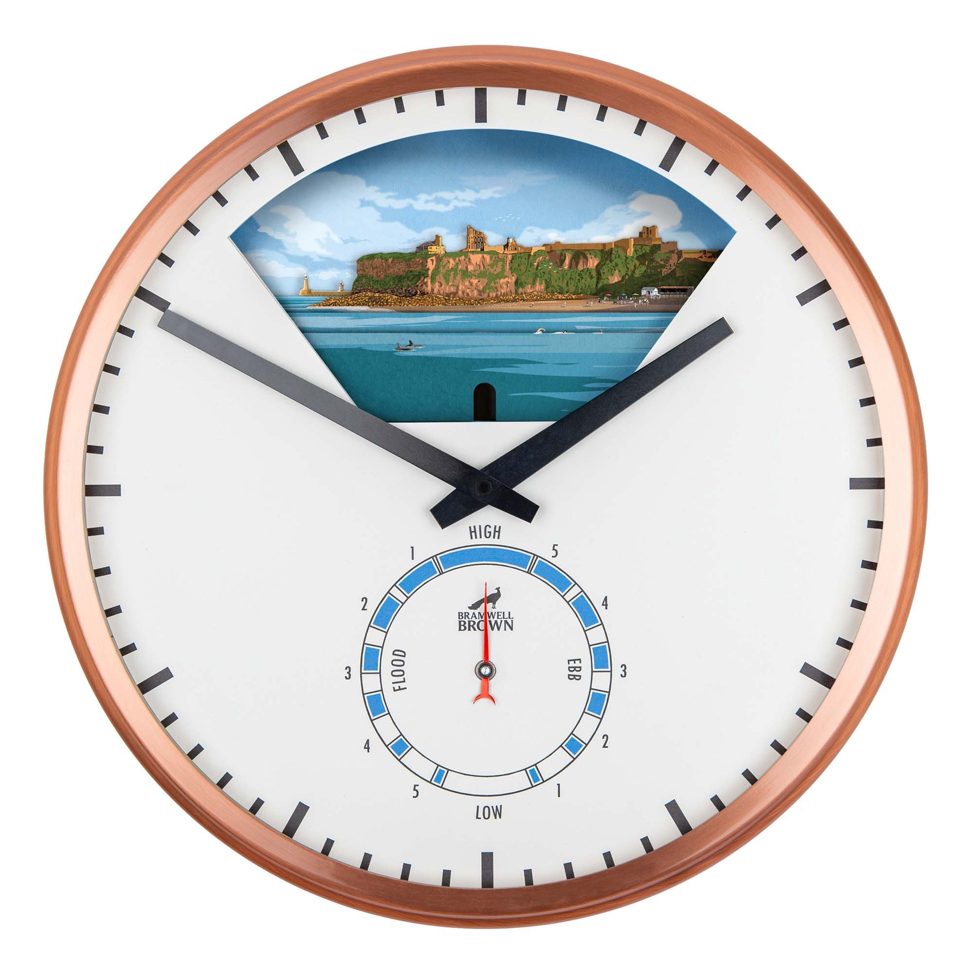 Tynemouth - Limited Edition Tide Clock - Bramwell Brown Art Clocks