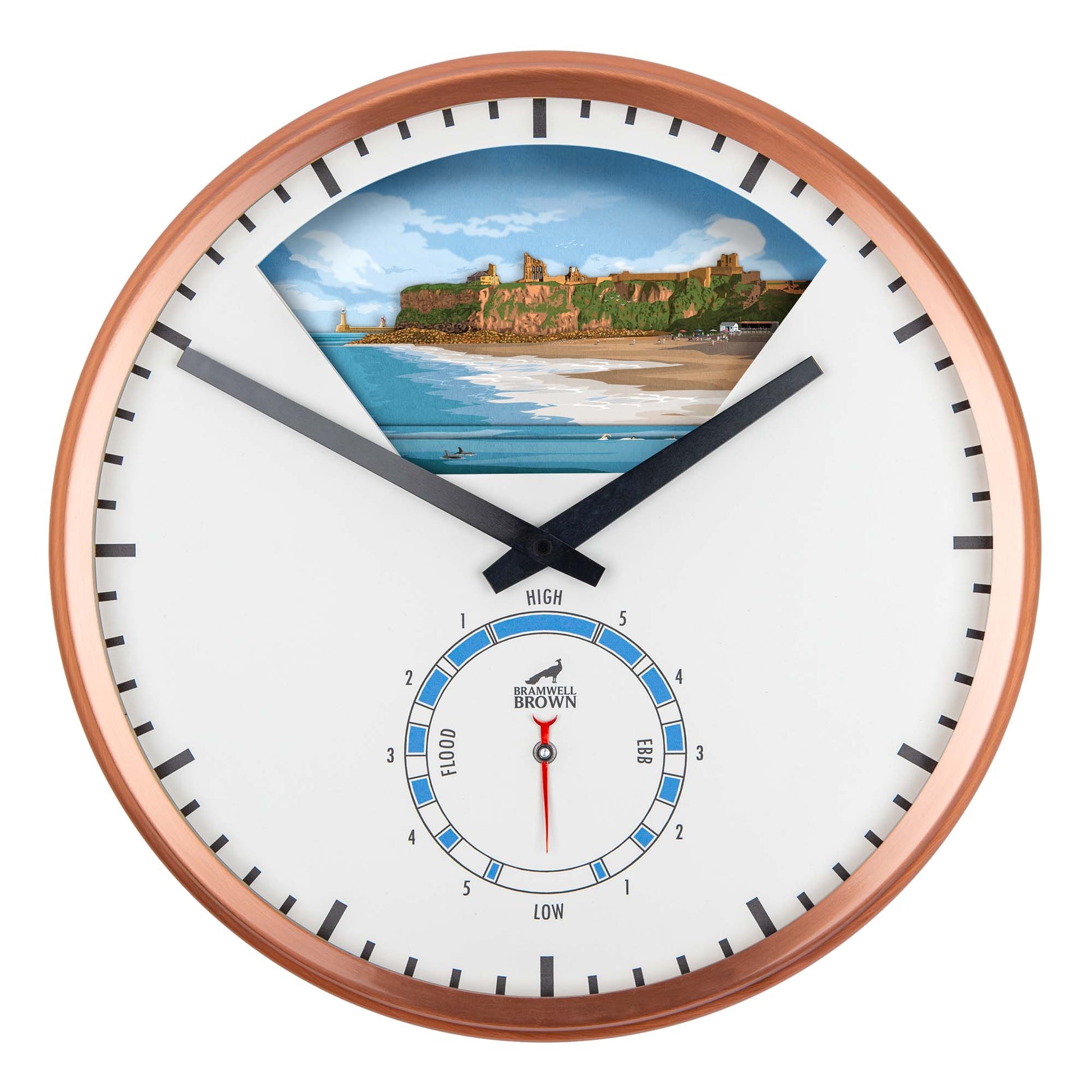 Tynemouth - Limited Edition Tide Clock - Bramwell Brown Art Clocks