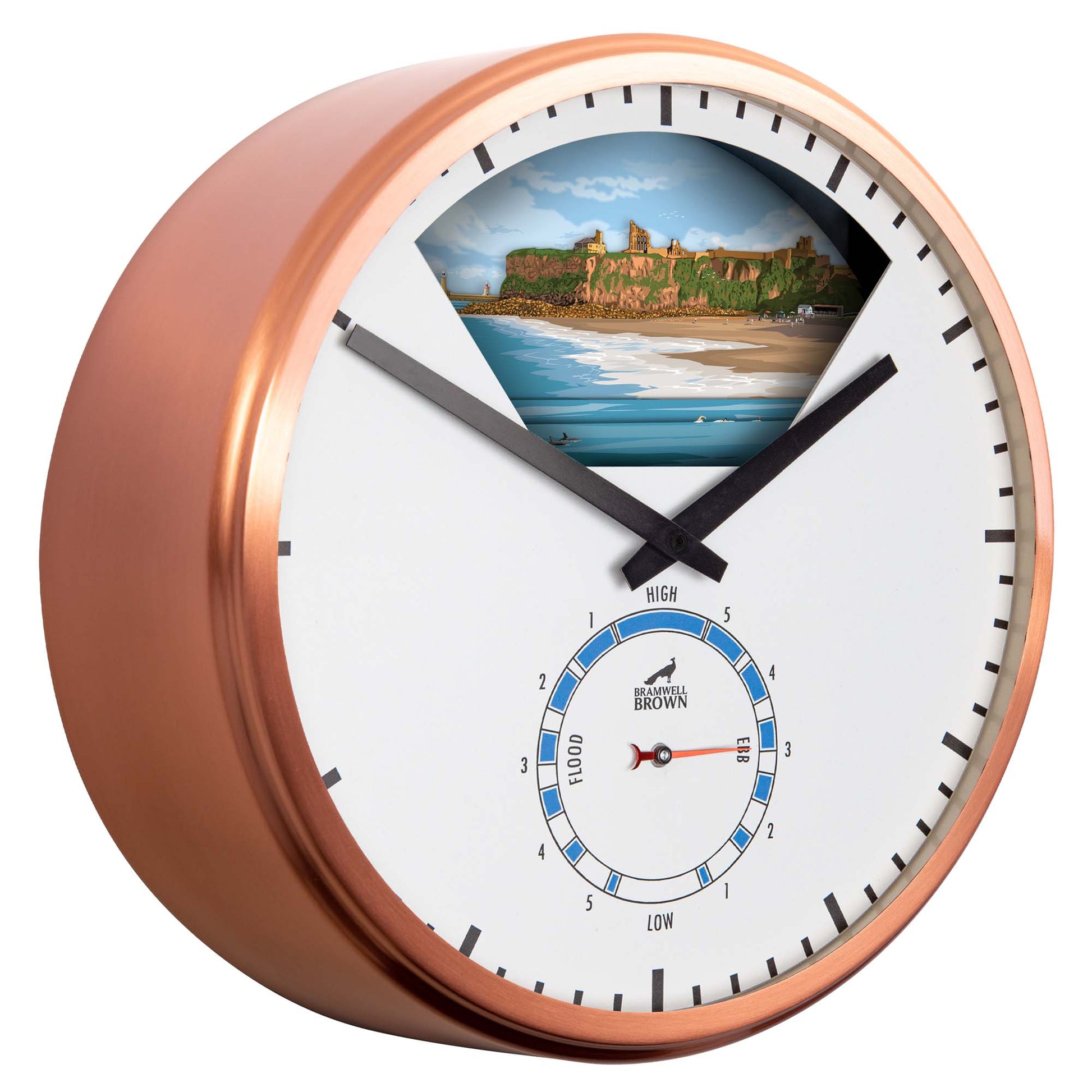 Tynemouth - Limited Edition Tide Clock - Bramwell Brown Art Clocks