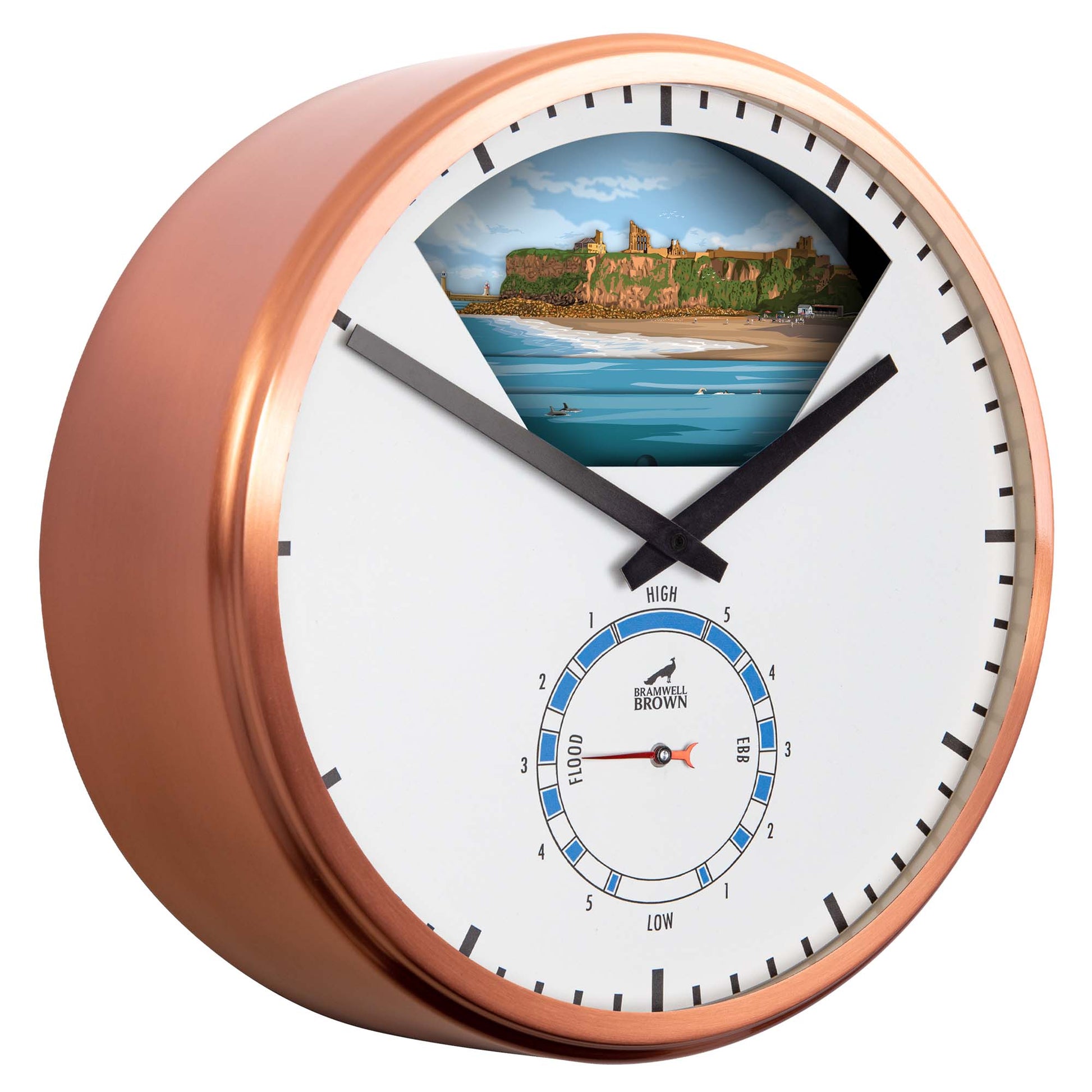 Tynemouth - Limited Edition Tide Clock - Bramwell Brown Art Clocks
