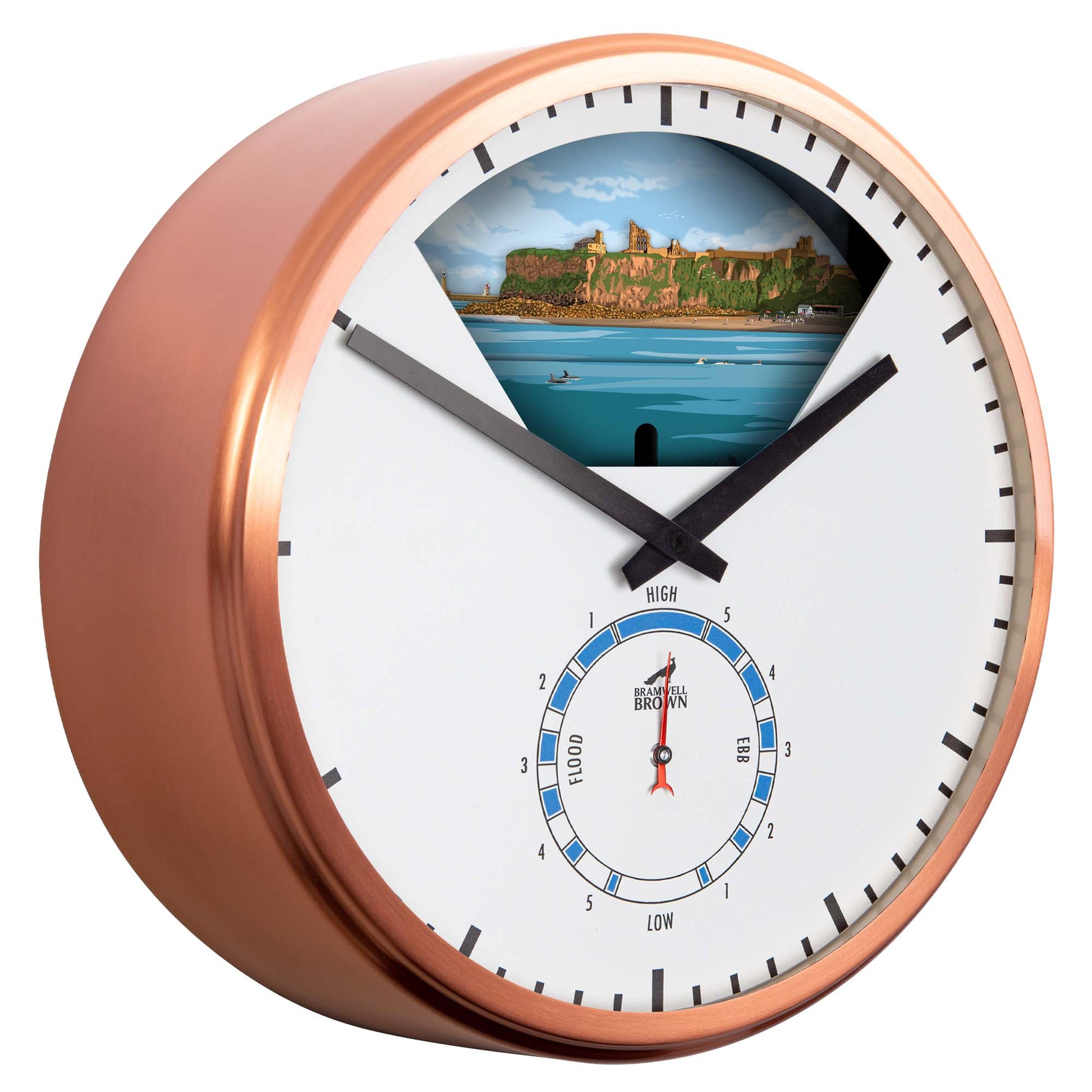 Tynemouth - Limited Edition Tide Clock - Bramwell Brown Art Clocks