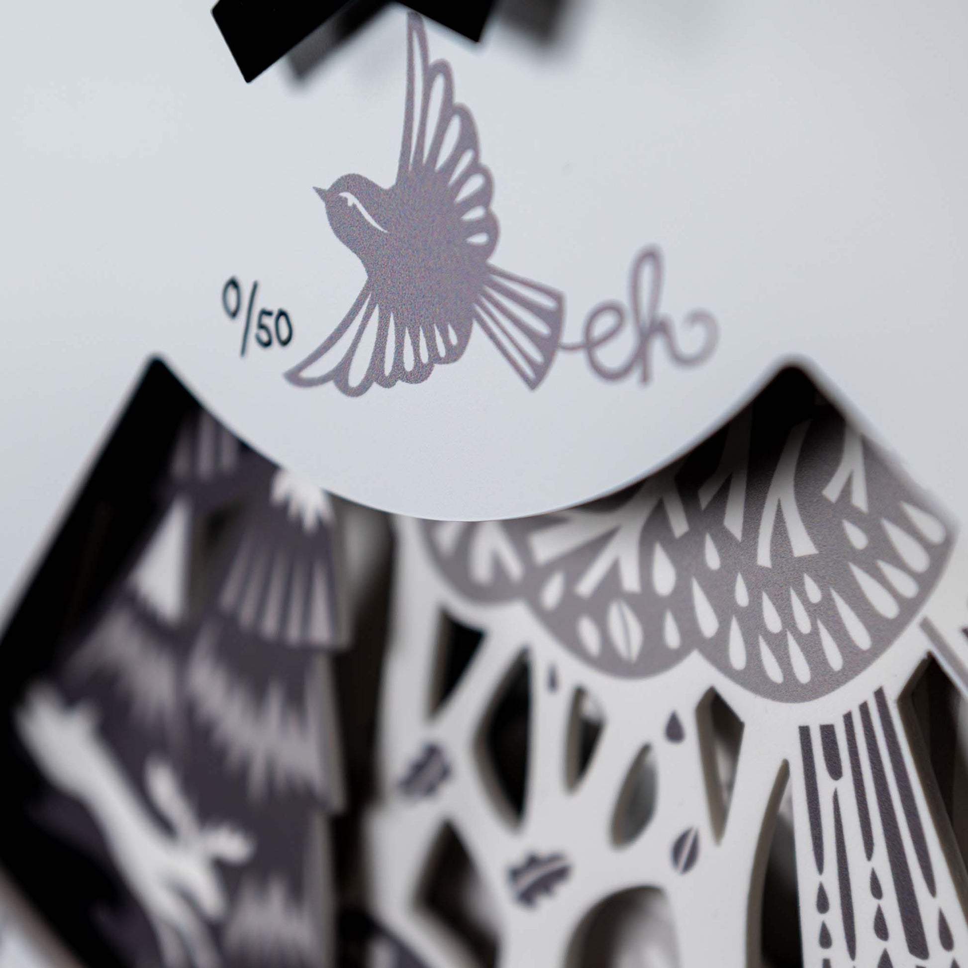 Papercut Forest Weather Clock by Emily Hogarth - Bramwell Brown Art Clocks