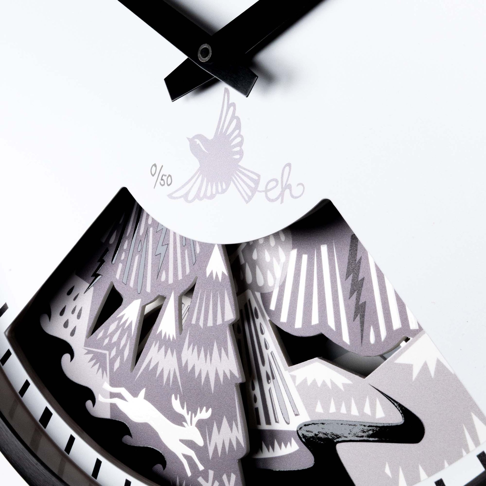 Papercut Forest Weather Clock by Emily Hogarth - Bramwell Brown Art Clocks
