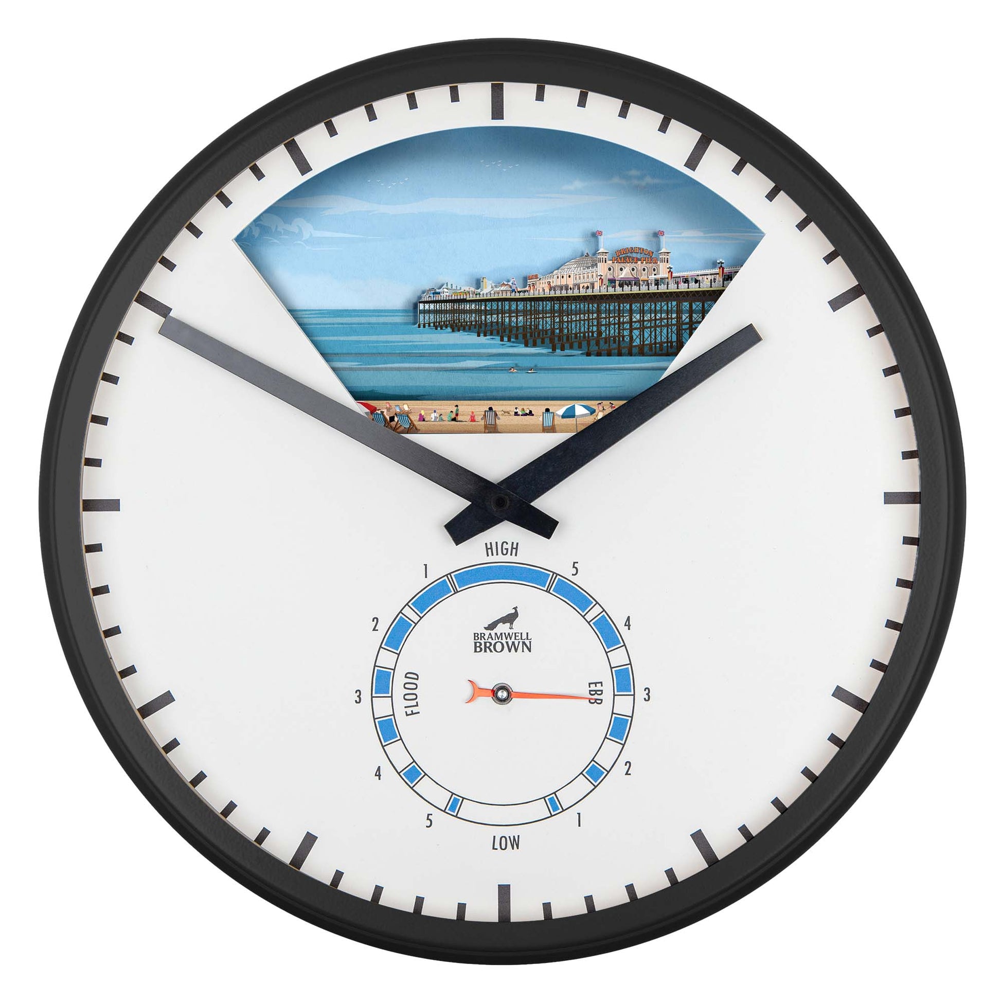 NEW DESIGN: Brighton, East Sussex - Limited Edition Tide Clock - Bramwell Brown Art Clocks