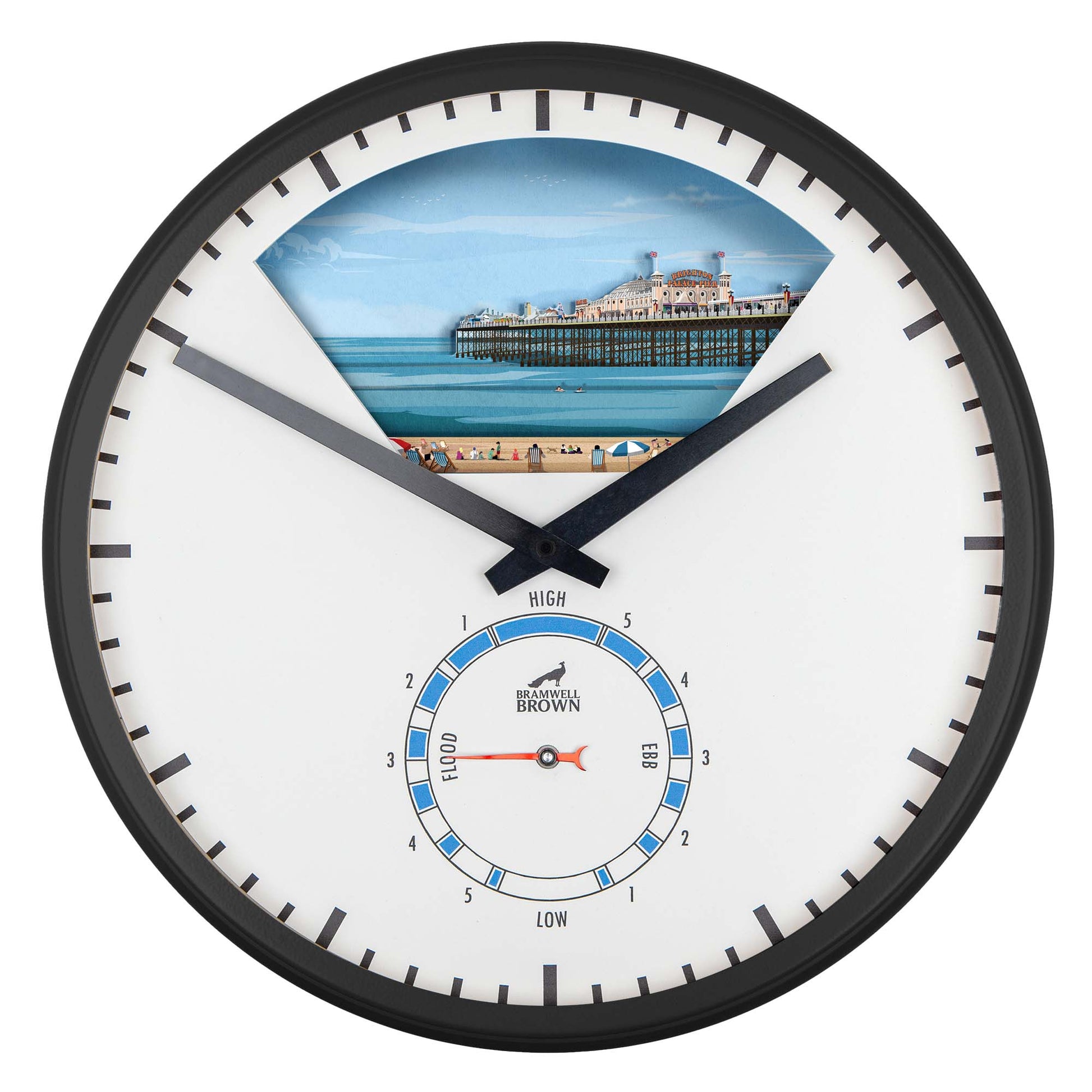 NEW DESIGN: Brighton, East Sussex - Limited Edition Tide Clock - Bramwell Brown Art Clocks