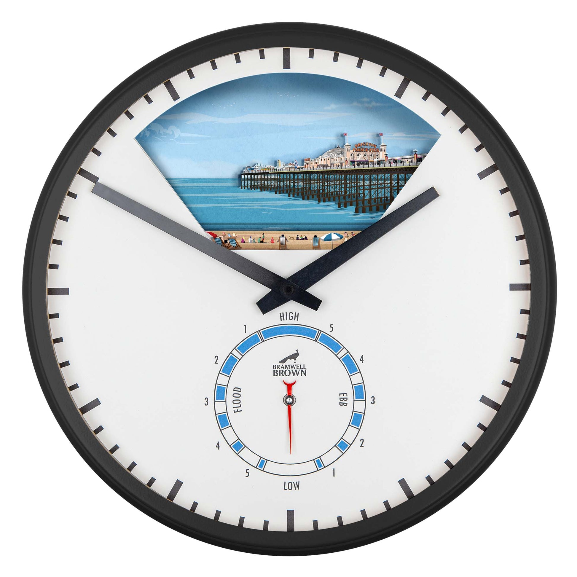 NEW DESIGN: Brighton, East Sussex - Limited Edition Tide Clock - Bramwell Brown Art Clocks