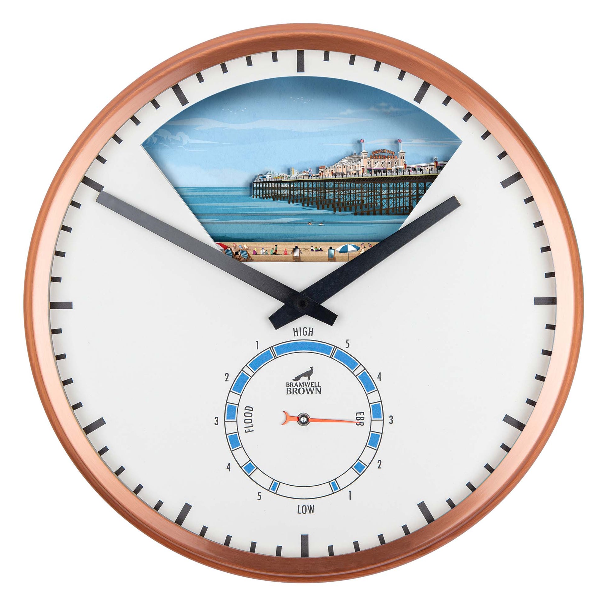 NEW DESIGN: Brighton, East Sussex - Limited Edition Tide Clock - Bramwell Brown Art Clocks