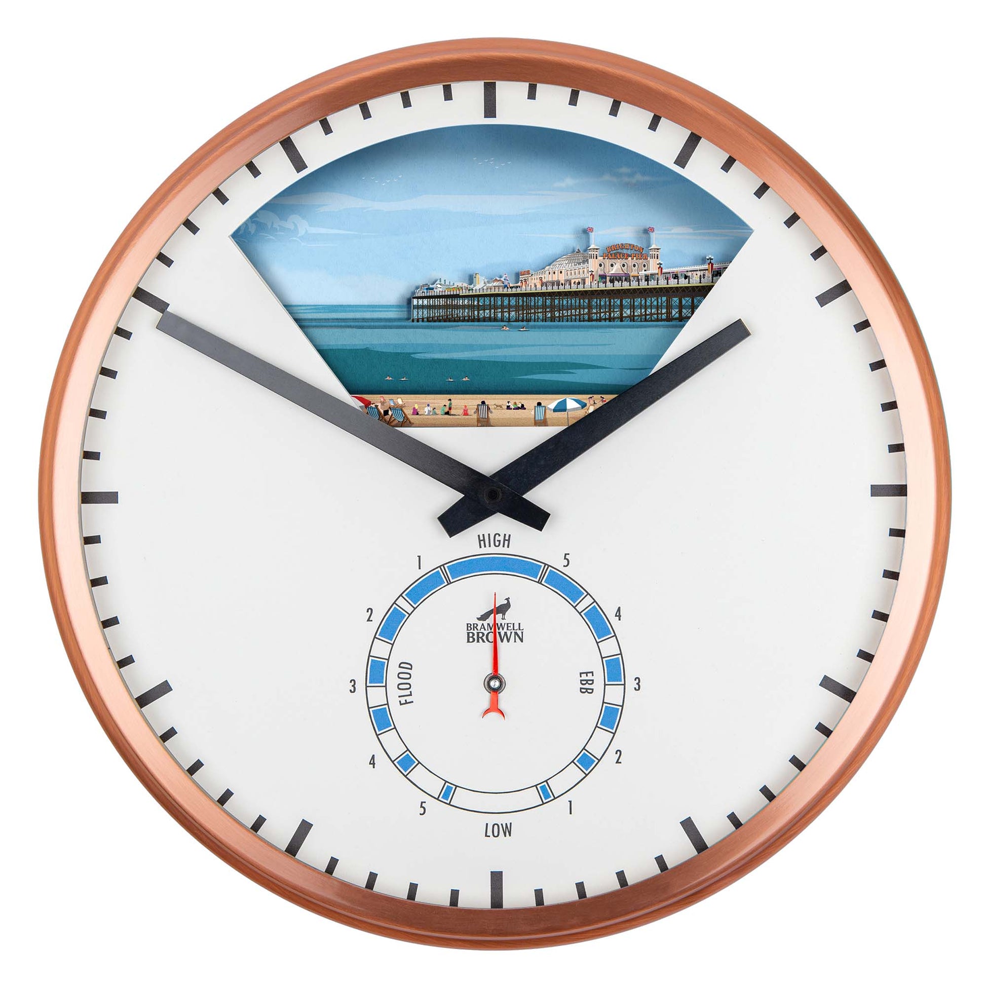 NEW DESIGN: Brighton, East Sussex - Limited Edition Tide Clock - Bramwell Brown Art Clocks