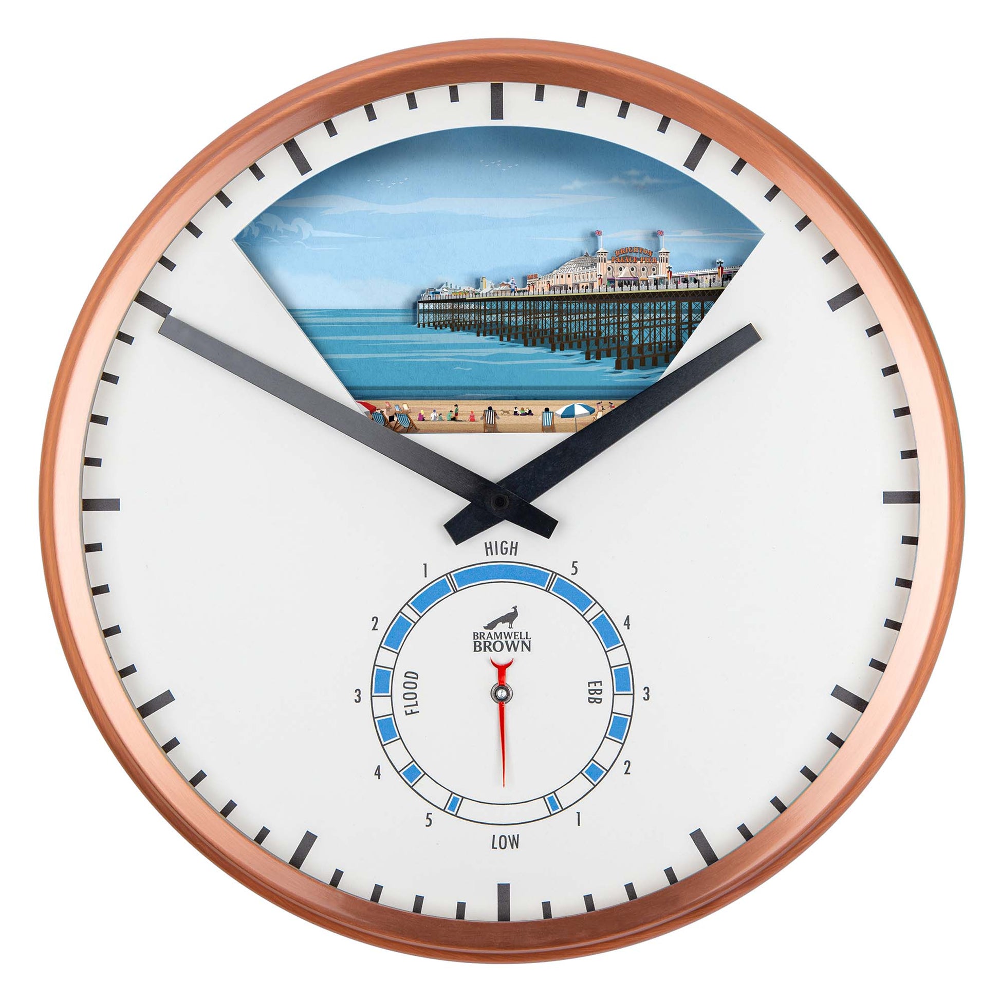 NEW DESIGN: Brighton, East Sussex - Limited Edition Tide Clock - Bramwell Brown Art Clocks