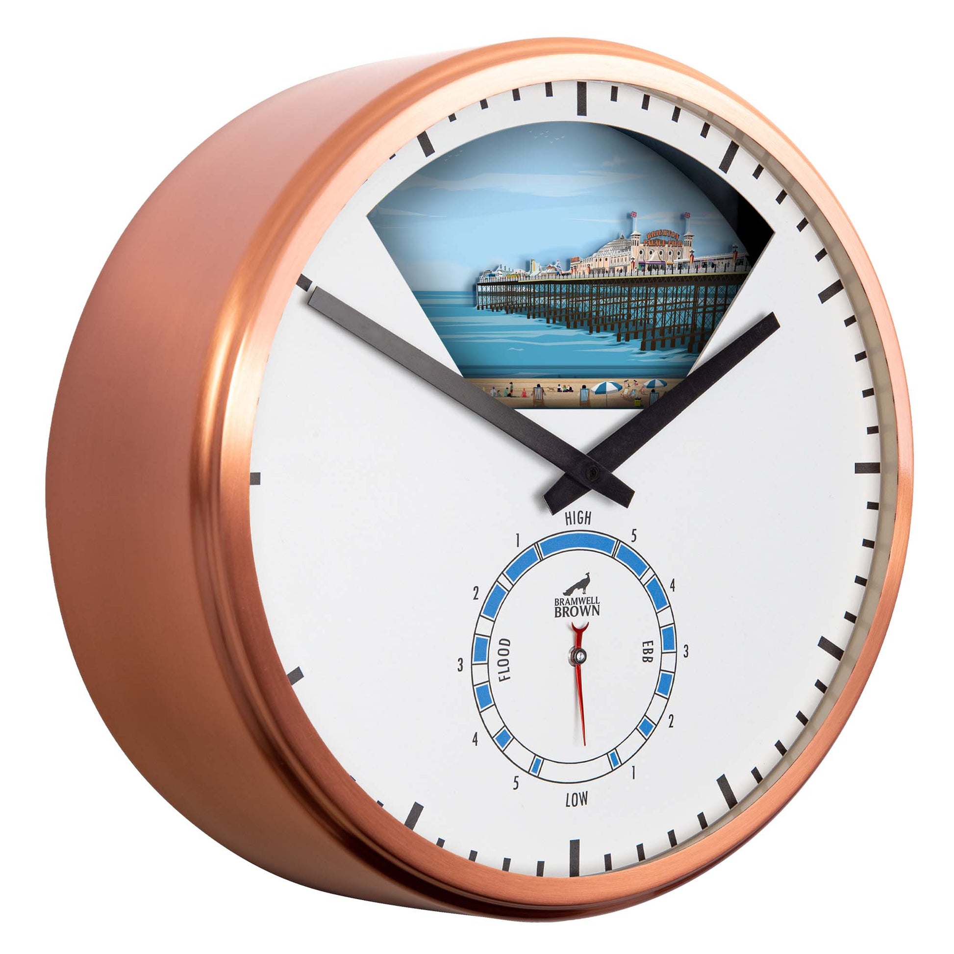 NEW DESIGN: Brighton, East Sussex - Limited Edition Tide Clock - Bramwell Brown Art Clocks