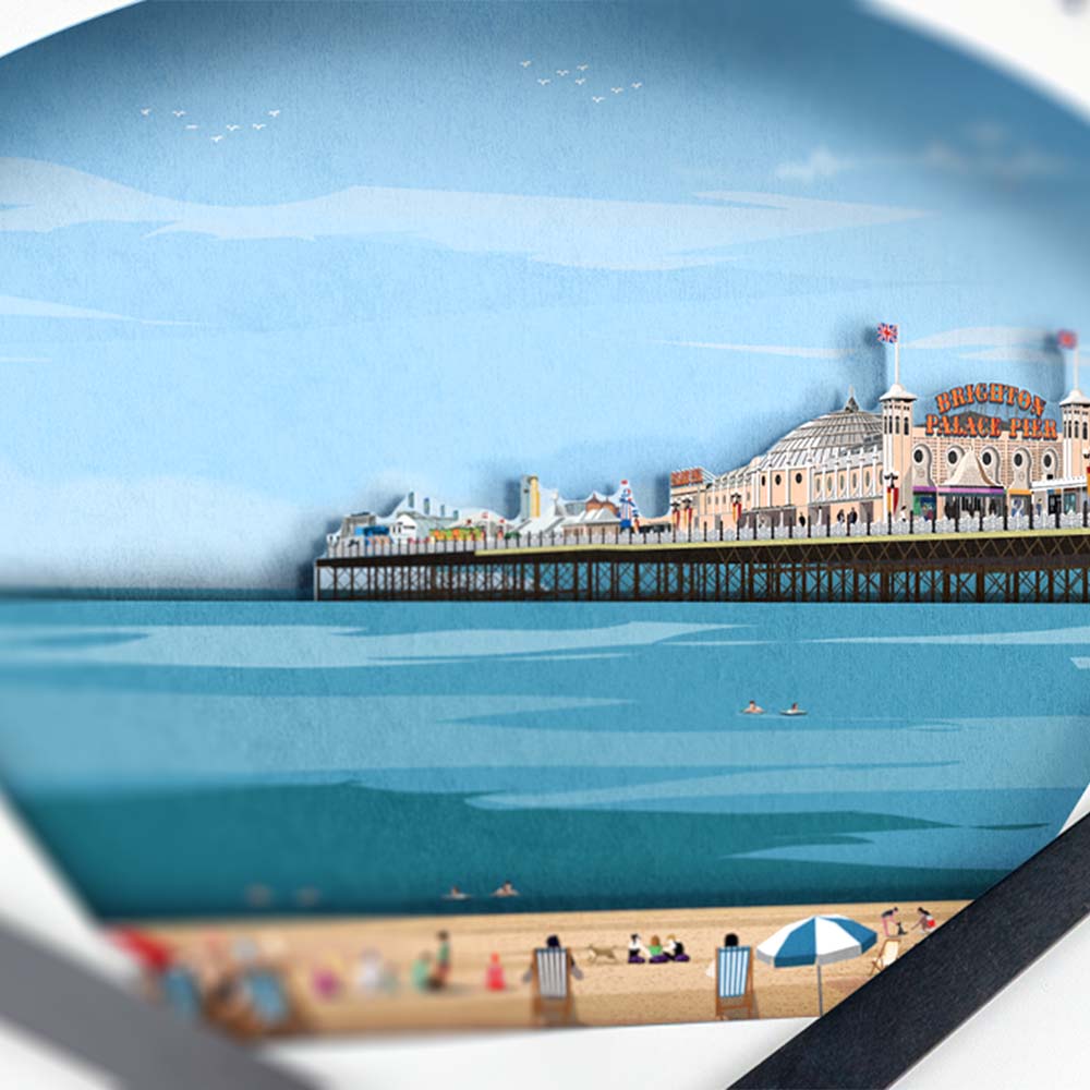Brighton Tide Art Clock Design - Pre-order (NOW CLOSED) - Bramwell Brown Art Clocks