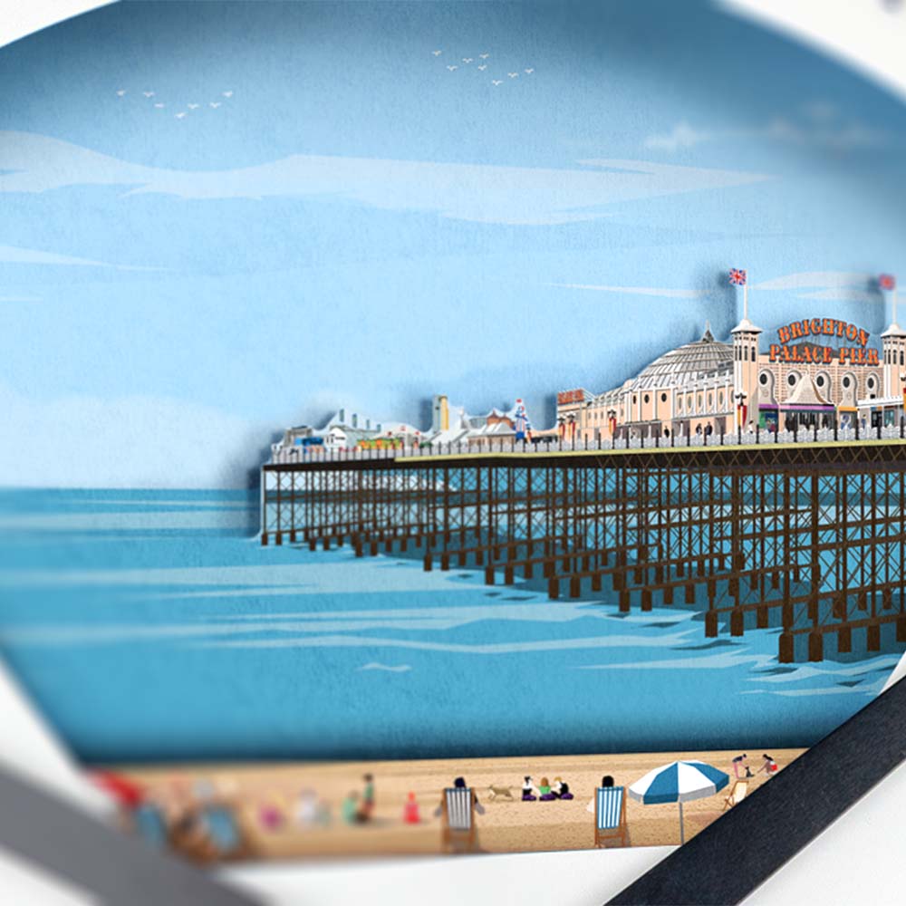 Brighton Tide Art Clock Design - Pre-order (NOW CLOSED) - Bramwell Brown Art Clocks