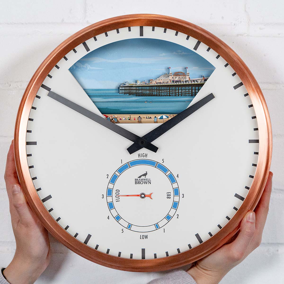 NEW DESIGN: Brighton, East Sussex - Limited Edition Tide Clock - Bramwell Brown Art Clocks