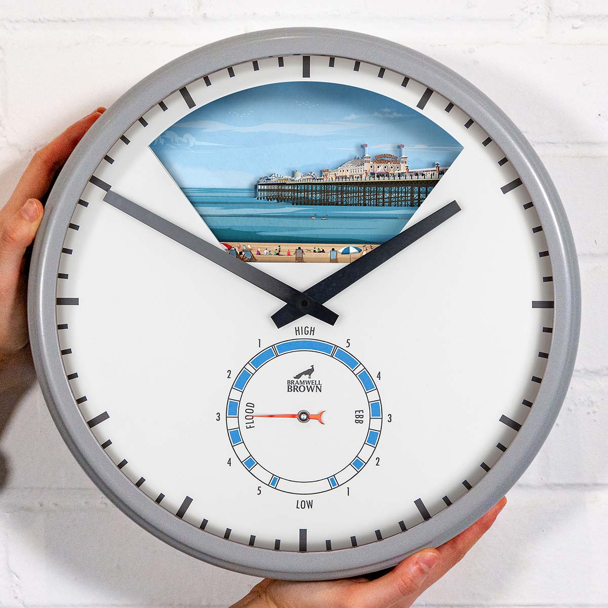 NEW DESIGN: Brighton, East Sussex - Limited Edition Tide Clock - Bramwell Brown Art Clocks