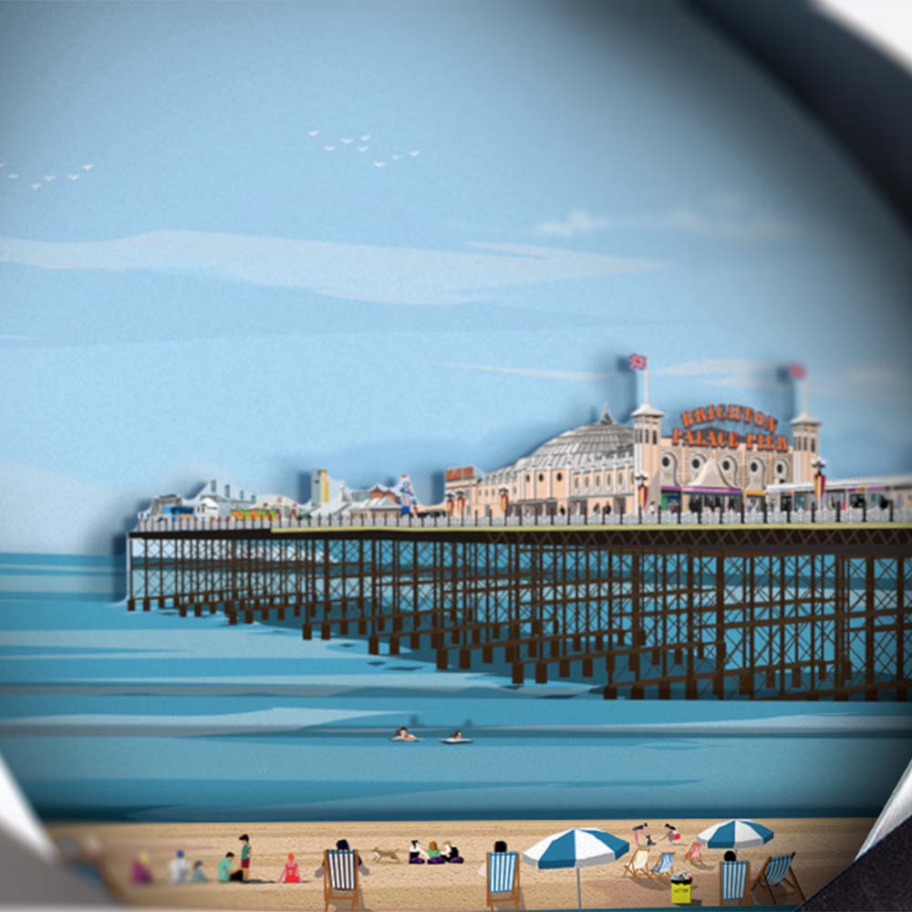 NEW DESIGN: Brighton, East Sussex - Limited Edition Tide Clock - Bramwell Brown Art Clocks