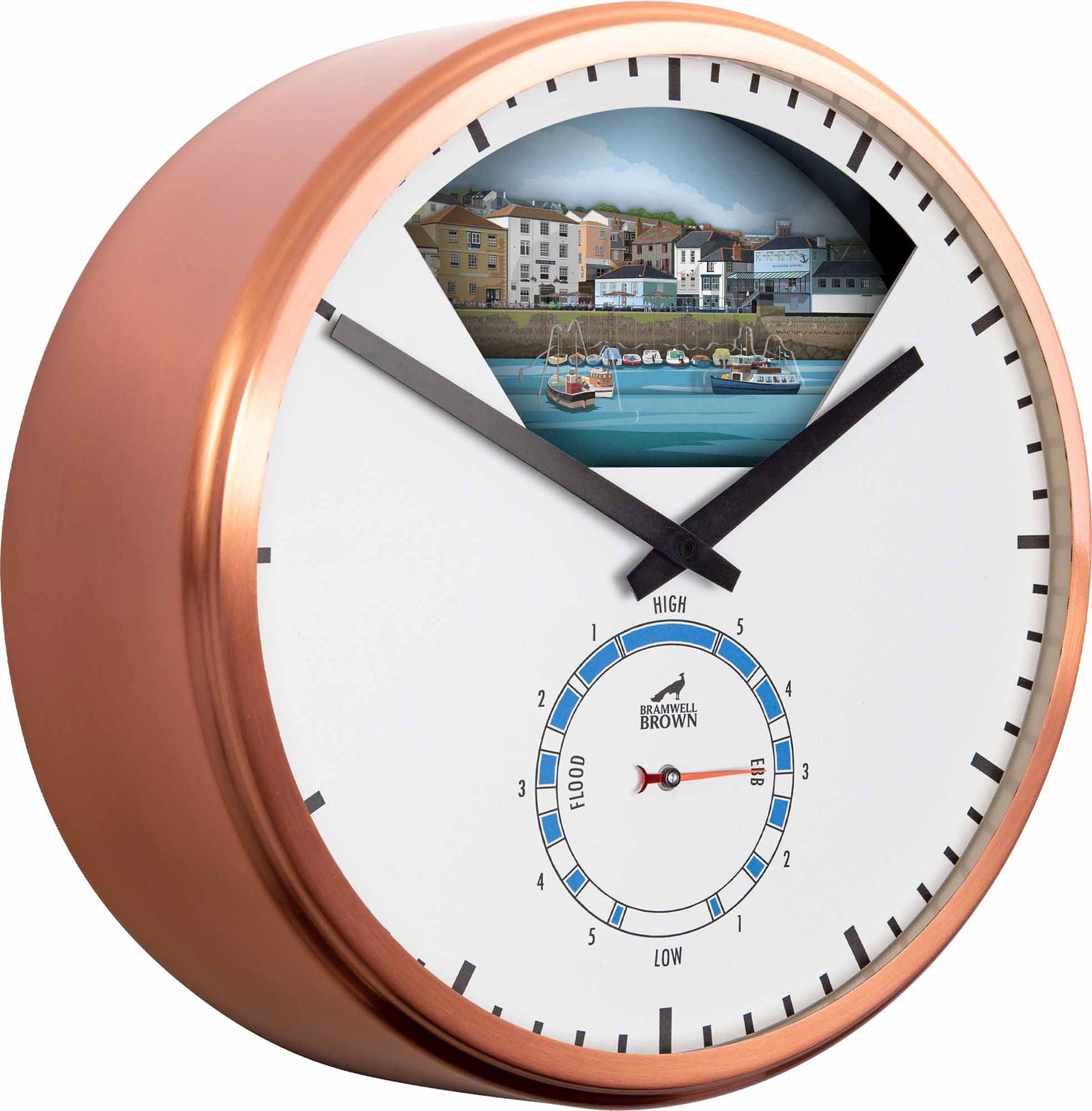 Falmouth, Cornwall - Limited Edition Tide Clock - Bramwell Brown Art Clocks