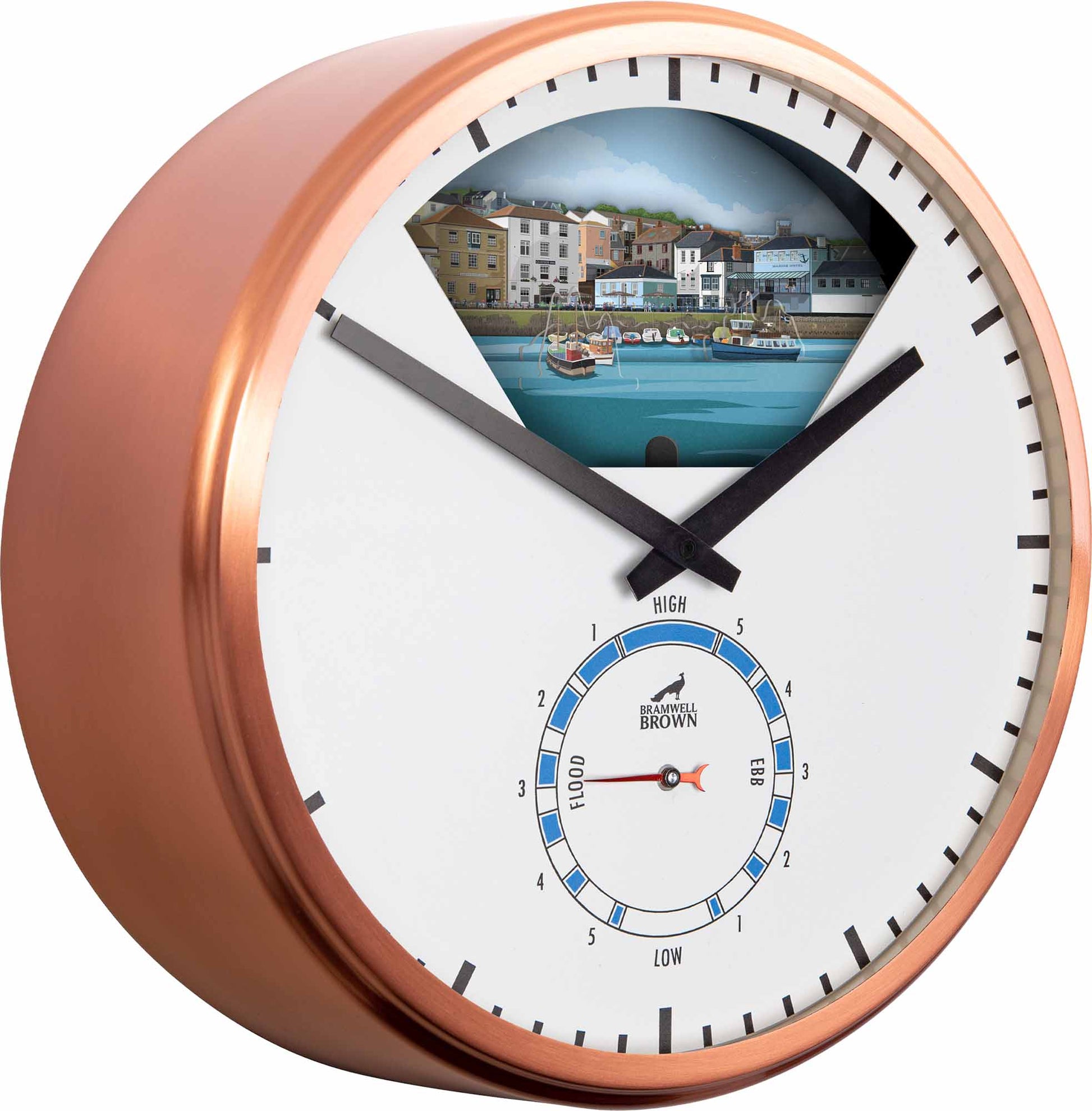 Falmouth, Cornwall - Limited Edition Tide Clock - Bramwell Brown Art Clocks