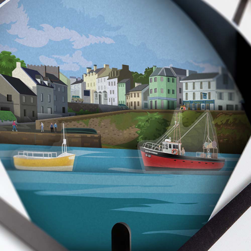 Roundstone Harbour - Limited Edition Tide Clock - Bramwell Brown Art Clocks