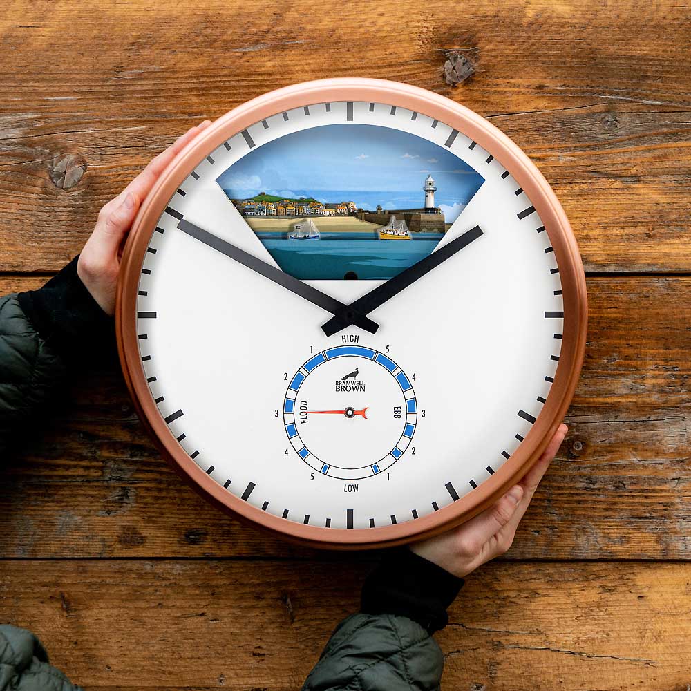 St Ives, Cornwall - Limited Edition Tide Clock - Bramwell Brown Art Clocks
