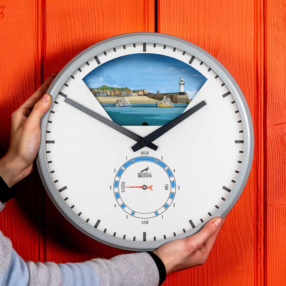 St Ives, Cornwall - Limited Edition Tide Clock - Bramwell Brown Art Clocks