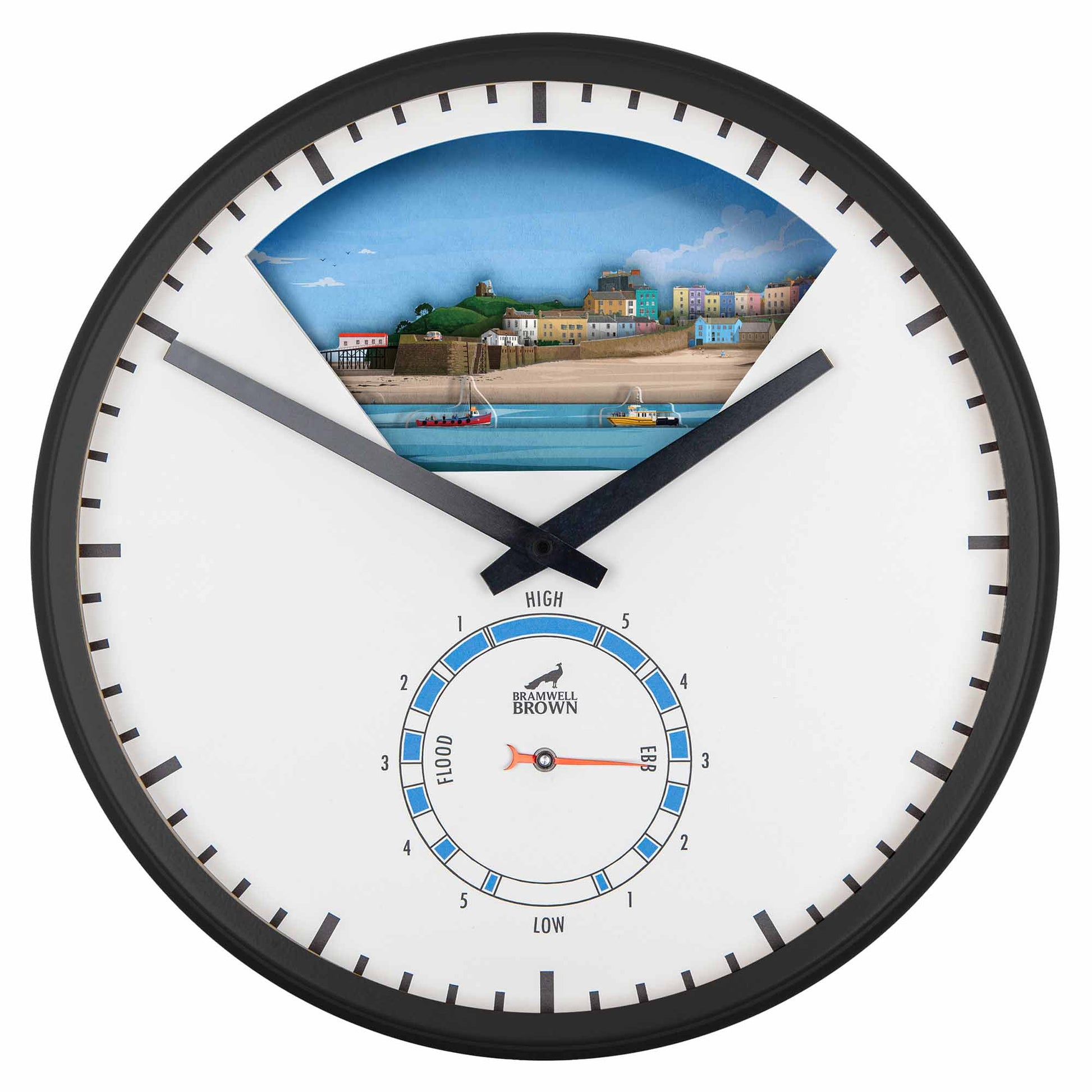 Tenby, Wales - Limited Edition Tide Clock - Bramwell Brown Art Clocks