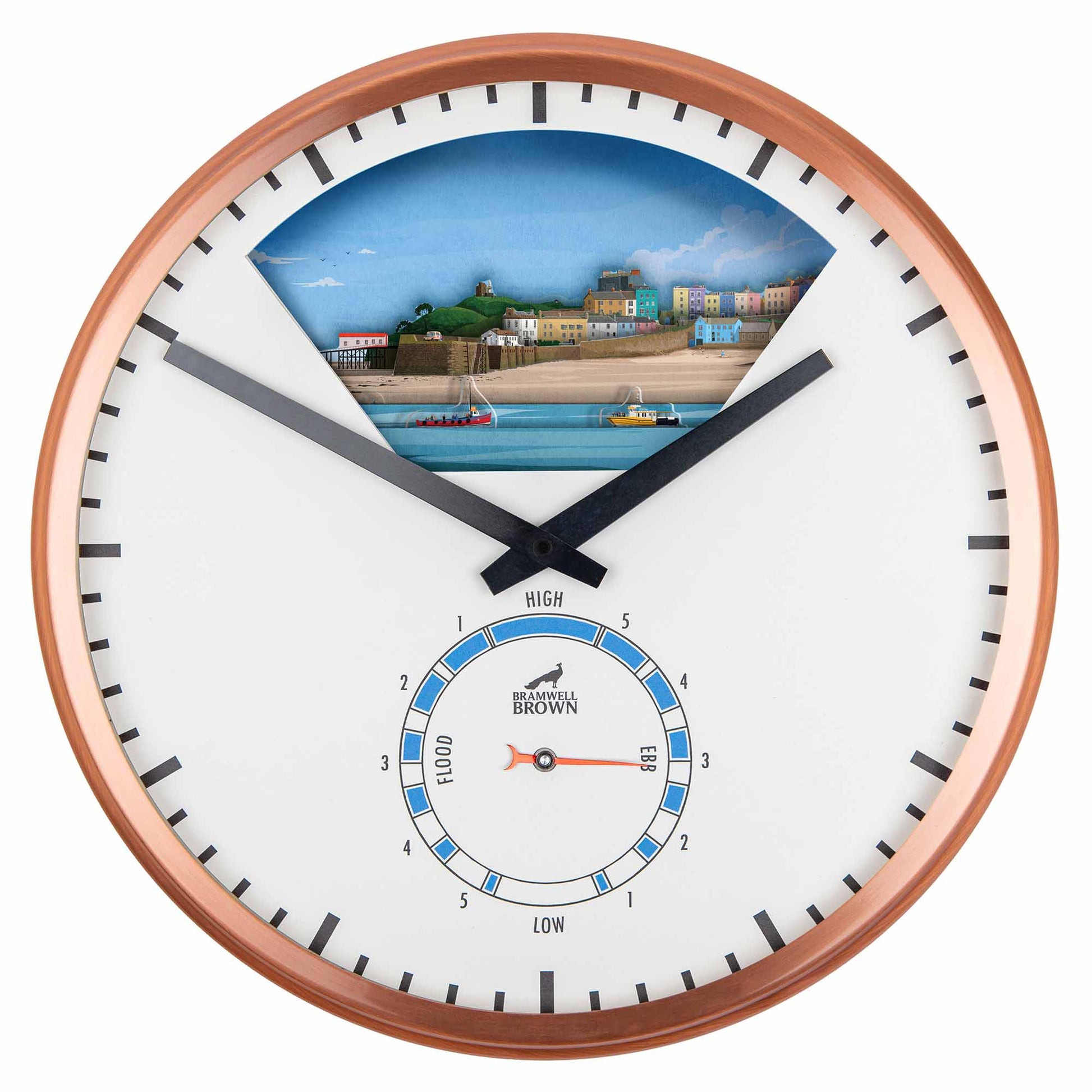 Tenby, Wales - Limited Edition Tide Clock - Bramwell Brown Art Clocks