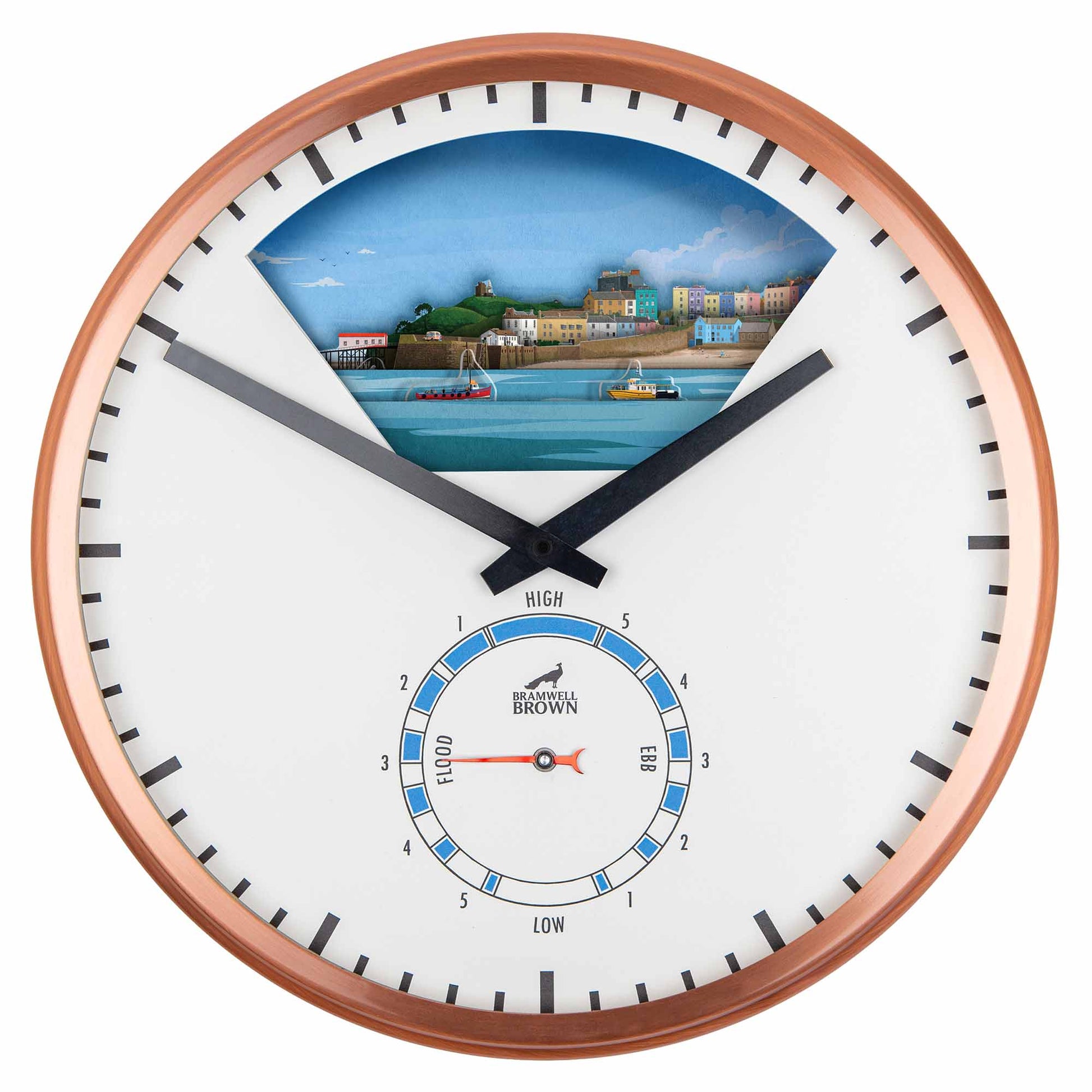 Tenby, Wales - Limited Edition Tide Clock - Bramwell Brown Art Clocks