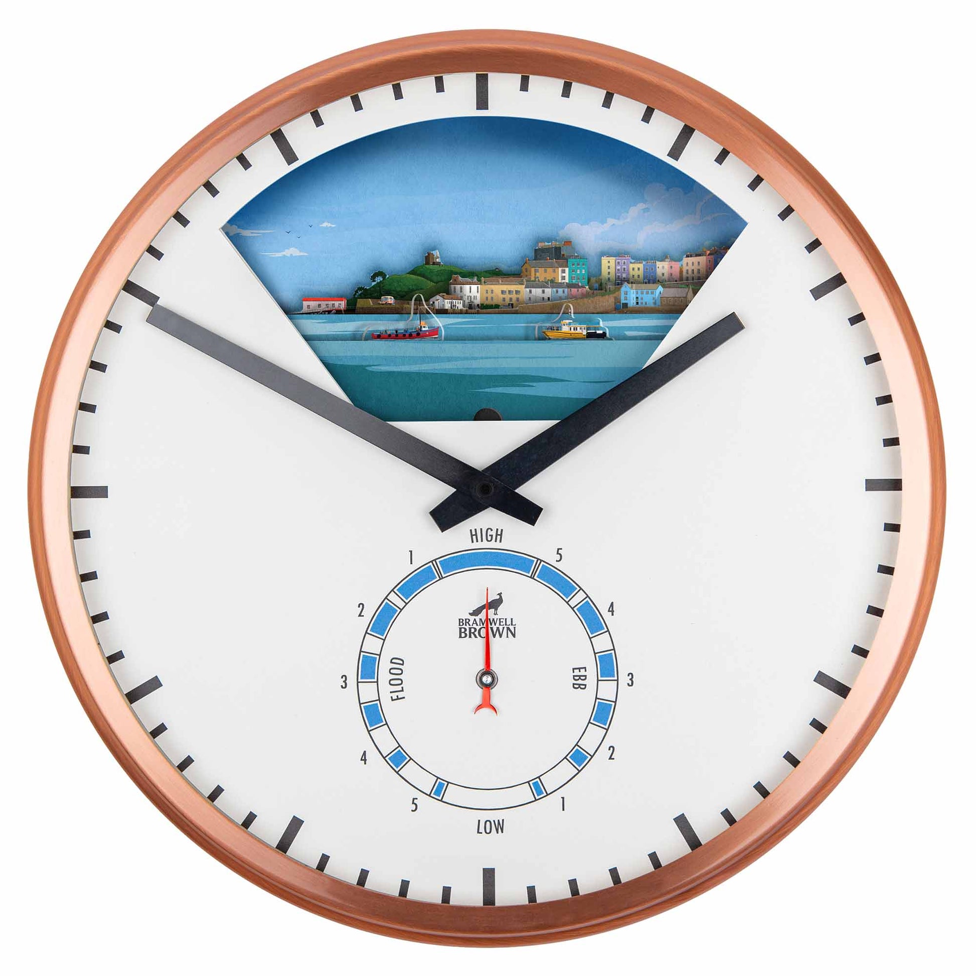 Tenby, Wales - Limited Edition Tide Clock - Bramwell Brown Art Clocks