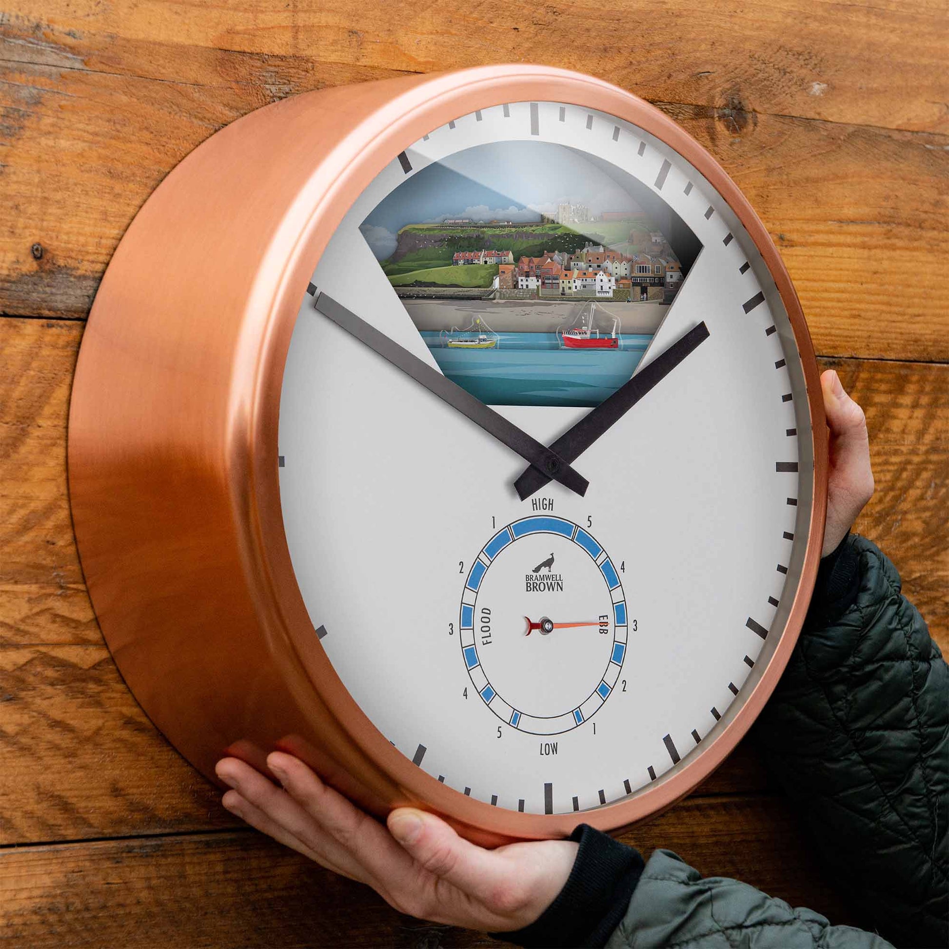 Whitby, North Yorkshire - Limited Edition Tide Clock - Bramwell Brown Art Clocks