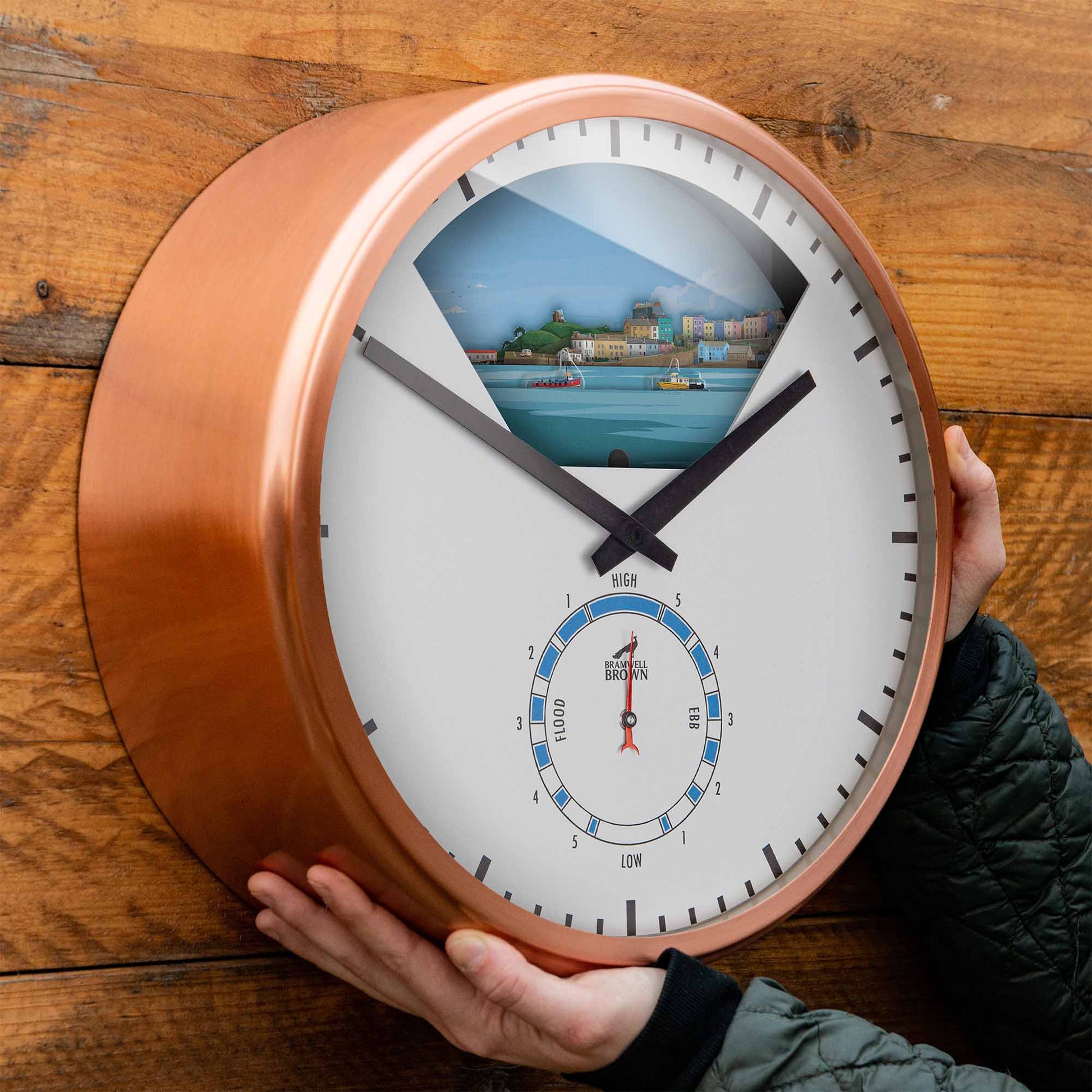 Tenby, Wales - Limited Edition Tide Clock - Bramwell Brown Art Clocks
