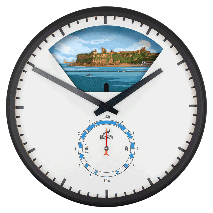 Tynemouth - Limited Edition Tide Clock - Bramwell Brown Art Clocks