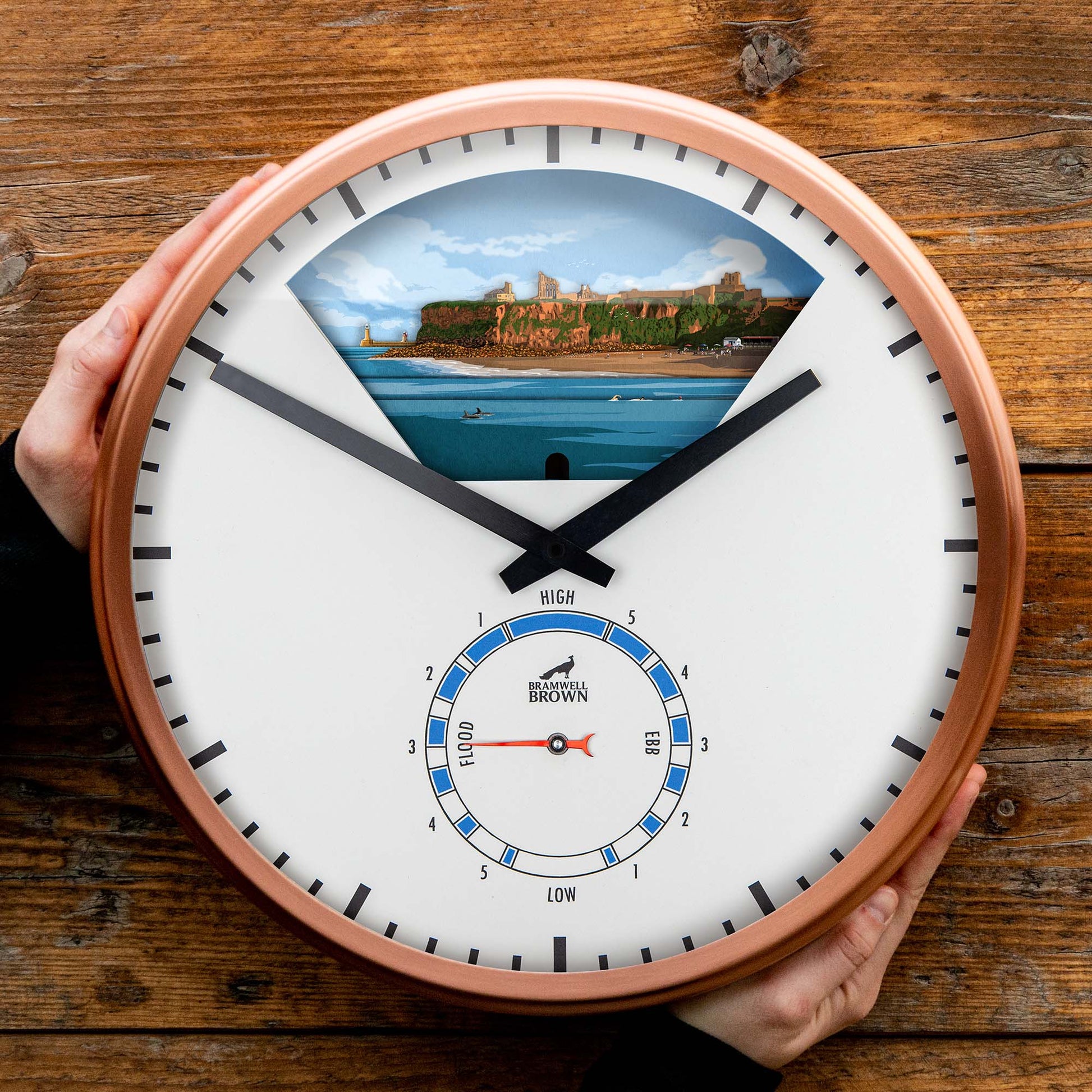 Tynemouth - Limited Edition Tide Clock - Bramwell Brown Art Clocks