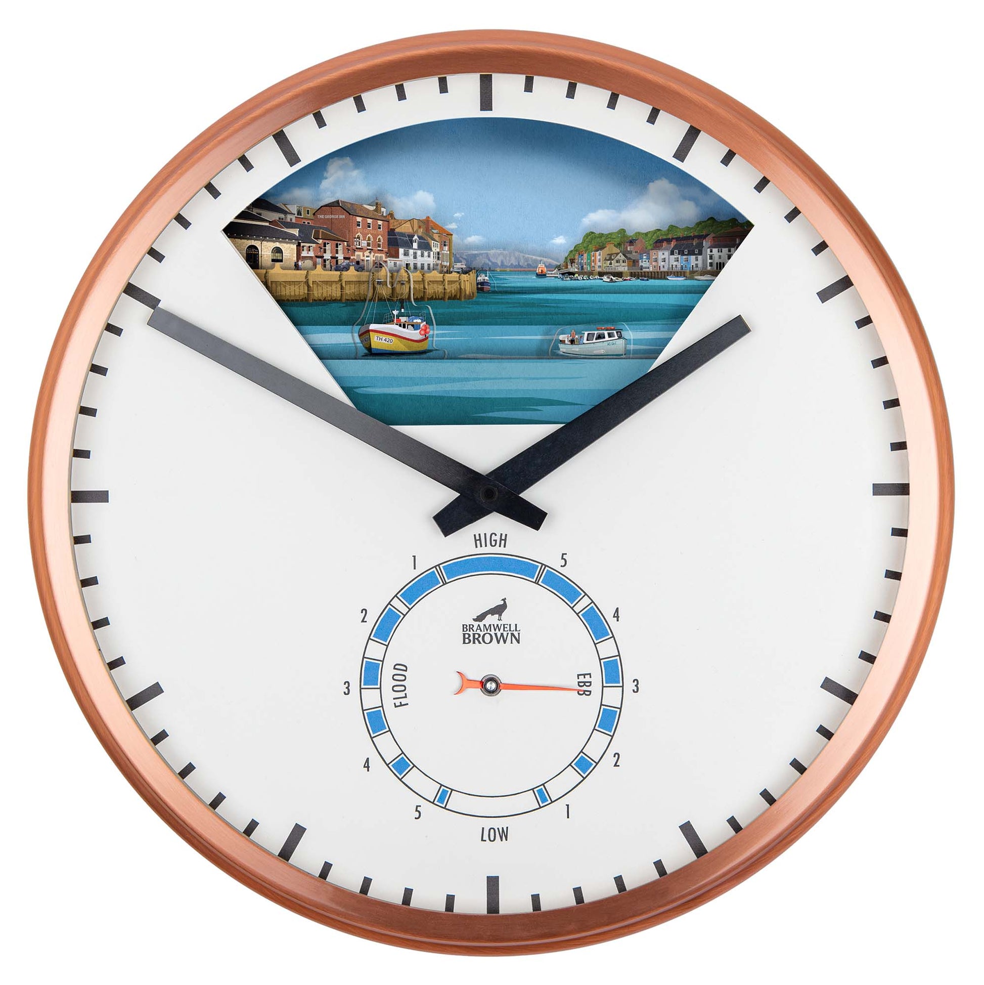 Weymouth, Dorset - Limited Edition Tide Clock - Bramwell Brown Art Clocks