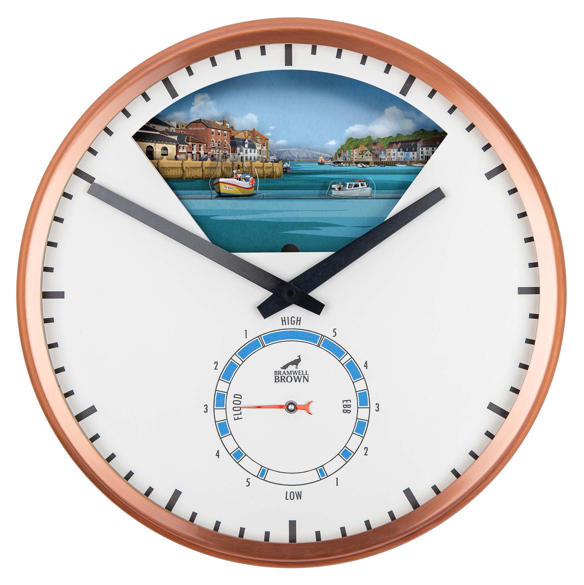 Weymouth, Dorset - Limited Edition Tide Clock - Bramwell Brown Art Clocks