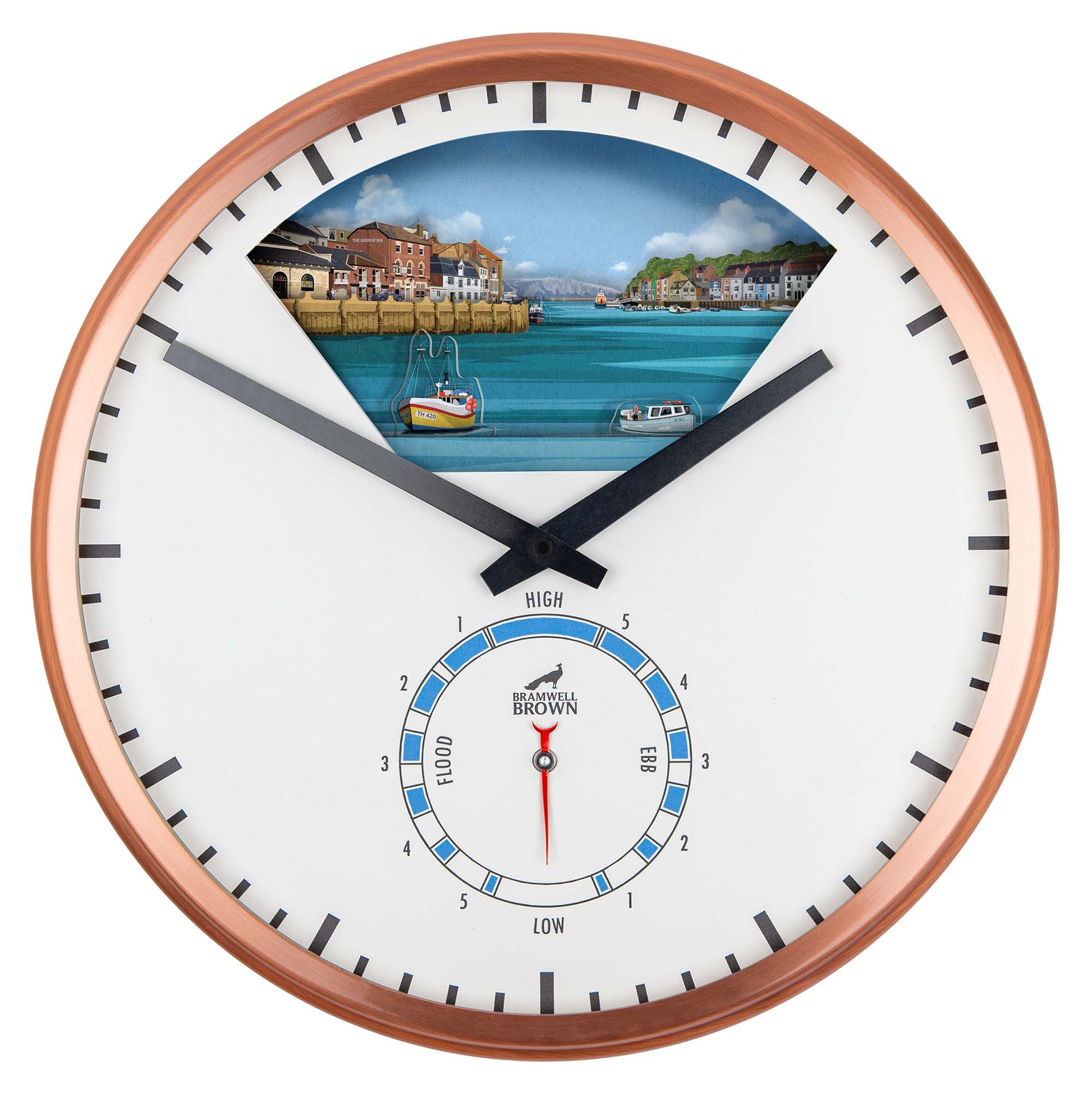 Weymouth, Dorset - Limited Edition Tide Clock - Bramwell Brown Art Clocks