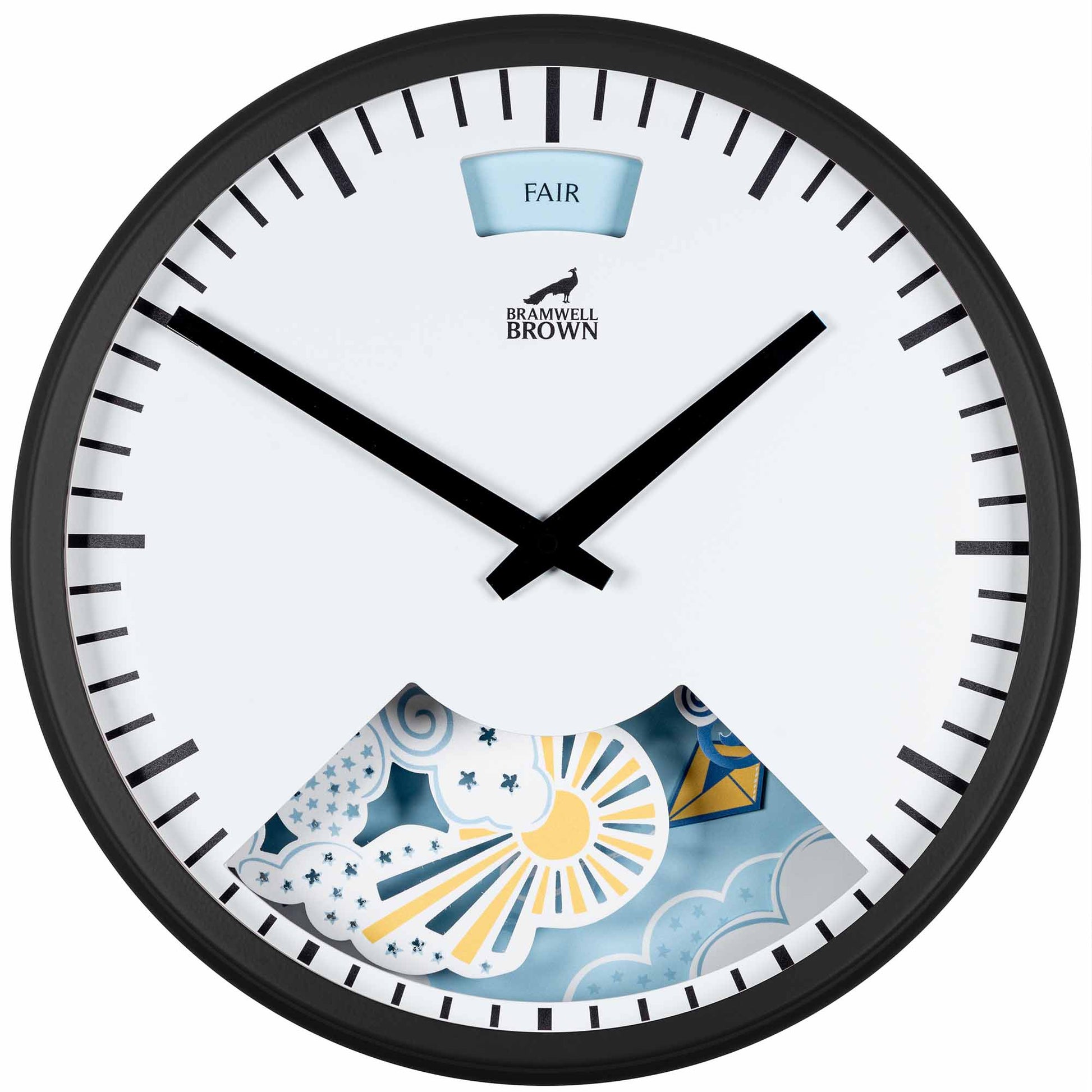 Papercut Clouds Weather Clock by Emily Hogarth - Bramwell Brown Art Clocks