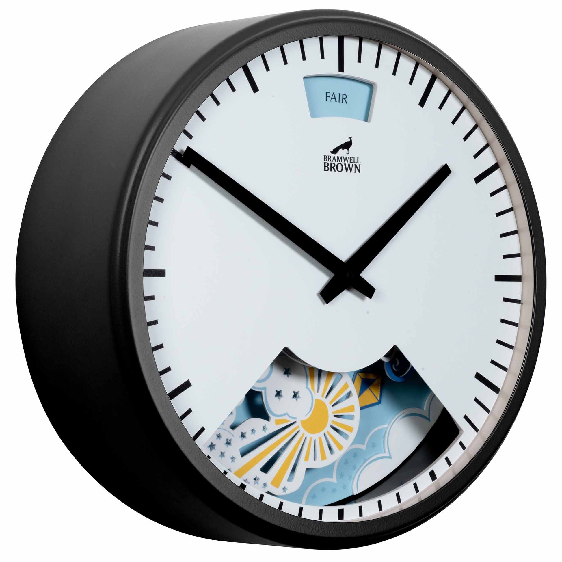 Papercut Clouds Weather Clock by Emily Hogarth - Bramwell Brown Art Clocks