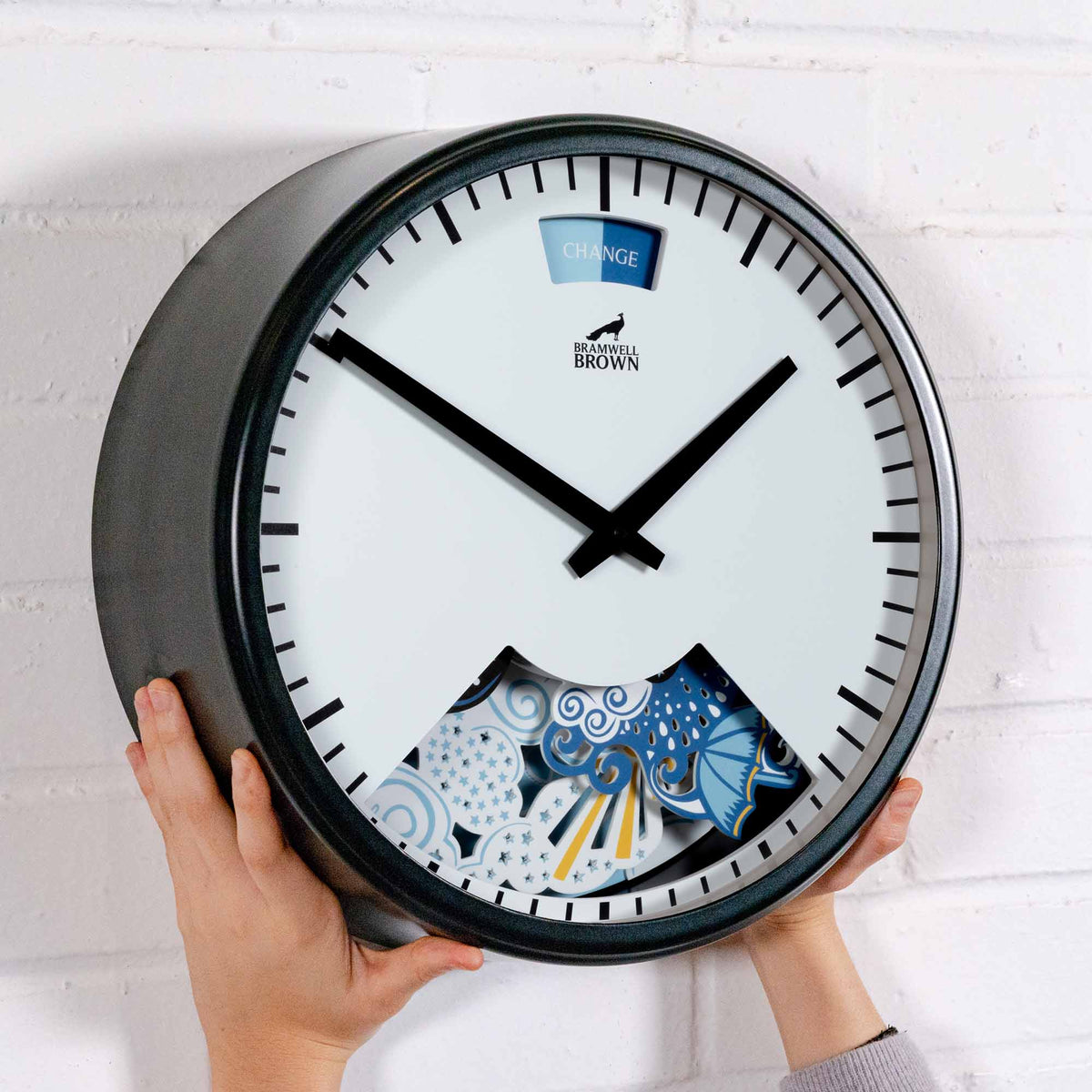 Papercut Clouds Weather Clock by Emily Hogarth – Bramwell Brown Art Clocks