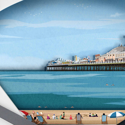 Brighton Tide Art Clock Design - Pre-order (NOW CLOSED) - Bramwell Brown Art Clocks