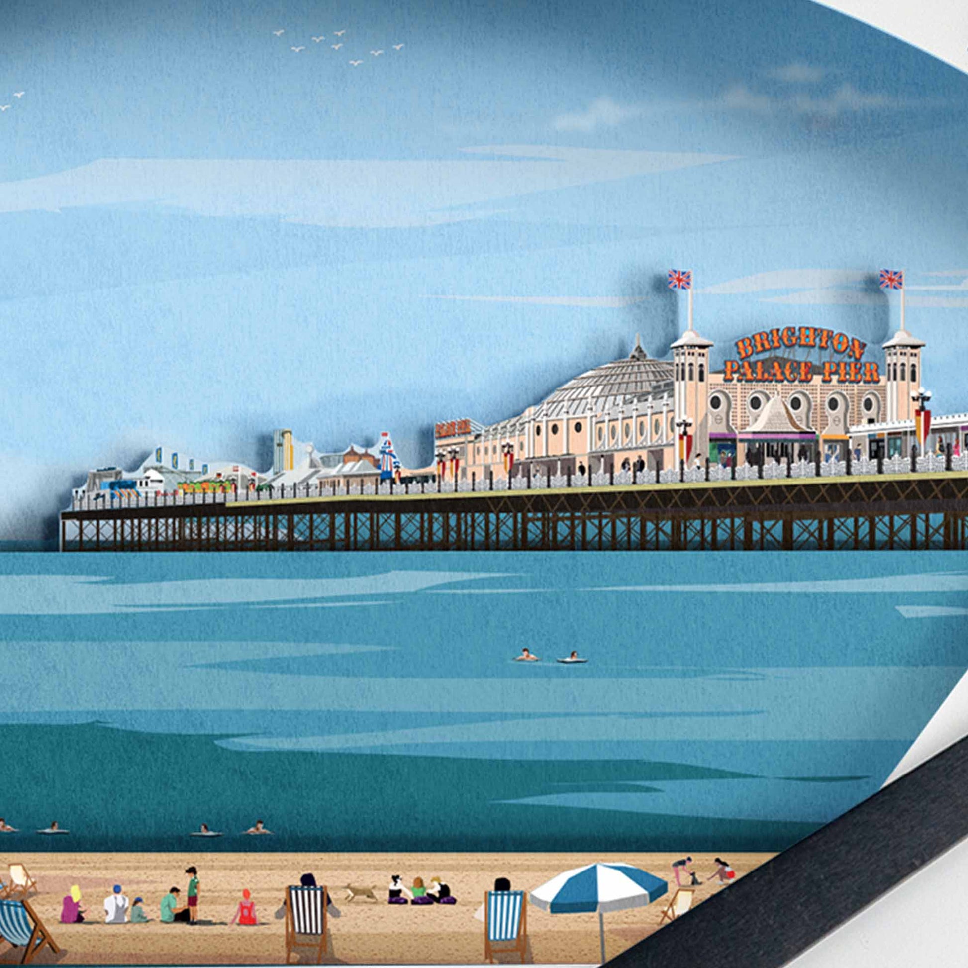 Brighton Tide Art Clock Design - Pre-order (NOW CLOSED) - Bramwell Brown Art Clocks