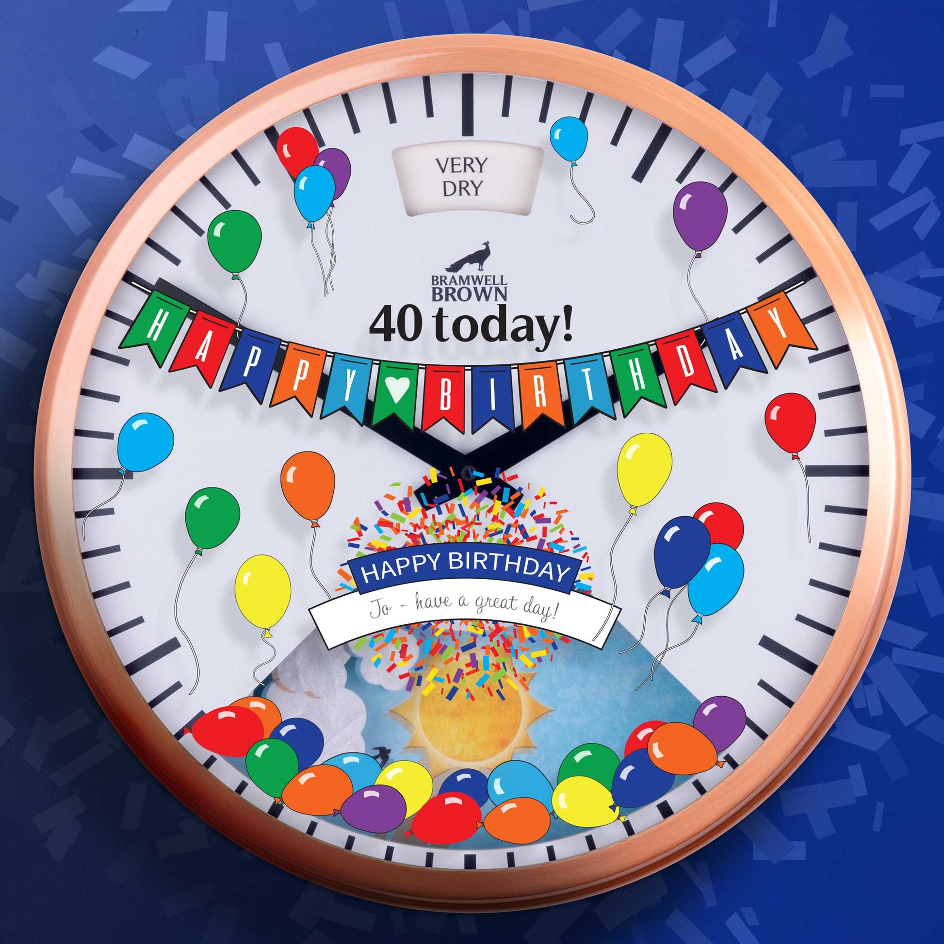 Happy Birthday Clock Stickers - Bramwell Brown Art Clocks