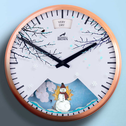 Winter and Christmas Seasonal Clock Face - Bramwell Brown Art Clocks