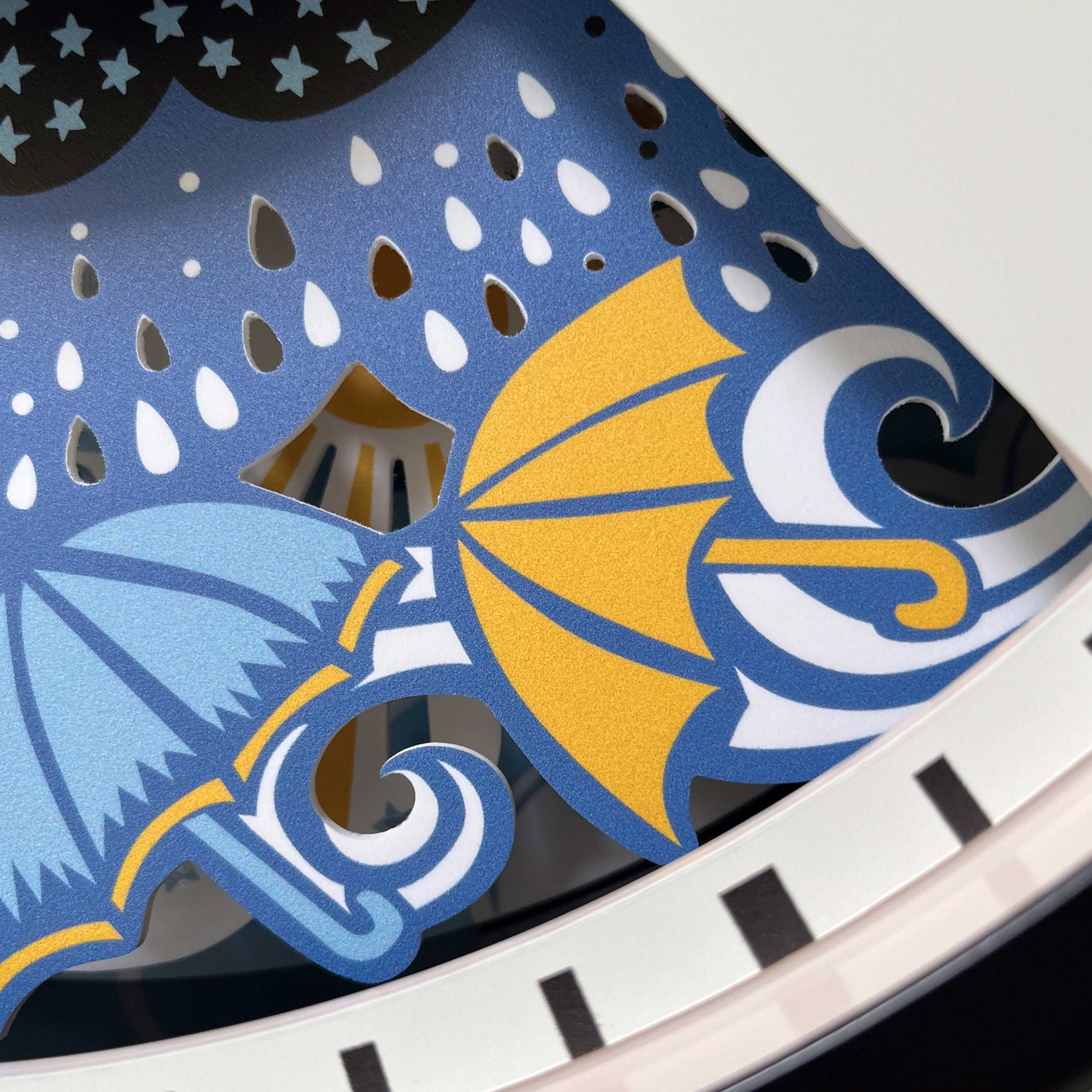 Papercut Clouds Weather Clock by Emily Hogarth - Bramwell Brown Art Clocks