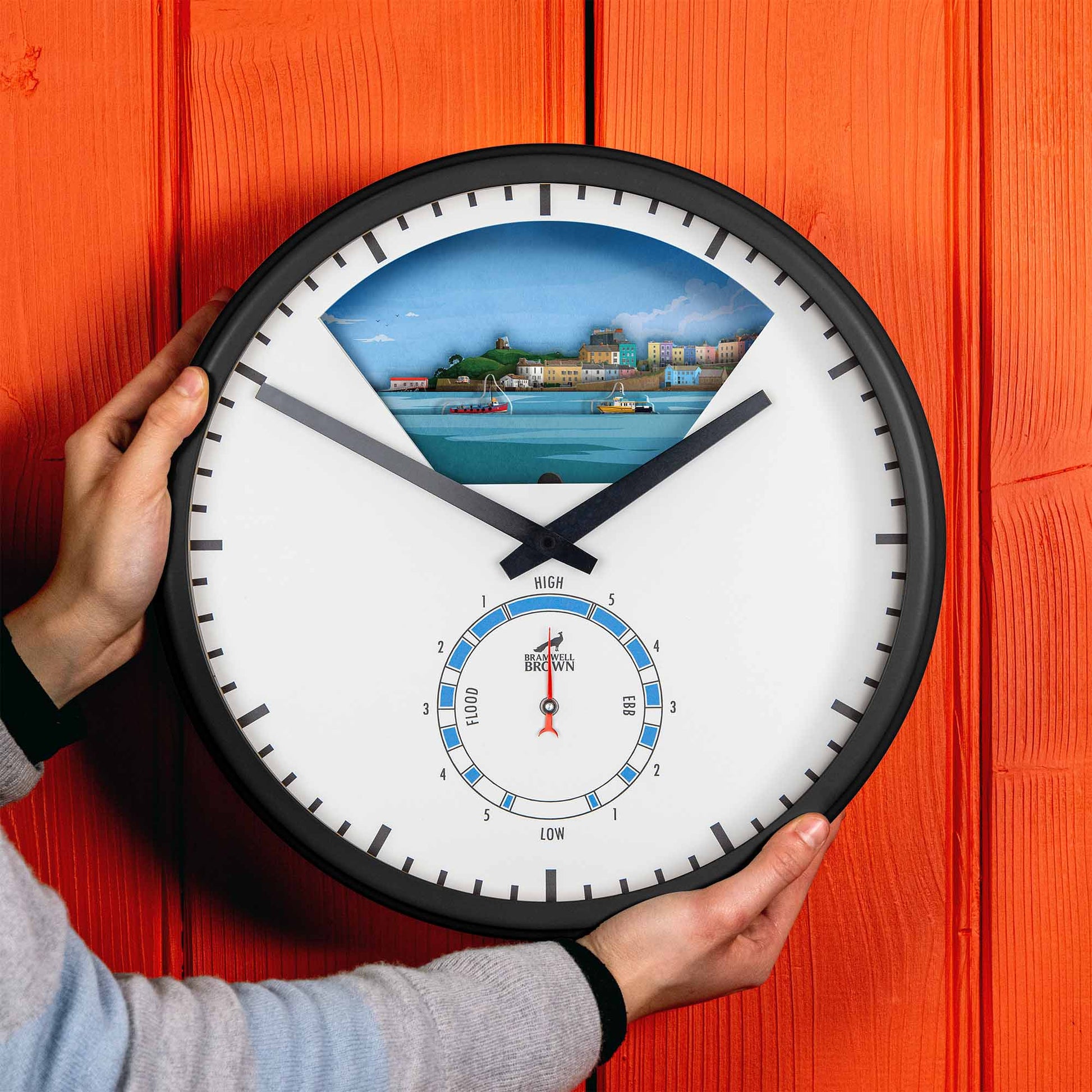 Tenby, Wales - Limited Edition Tide Clock - Bramwell Brown Art Clocks