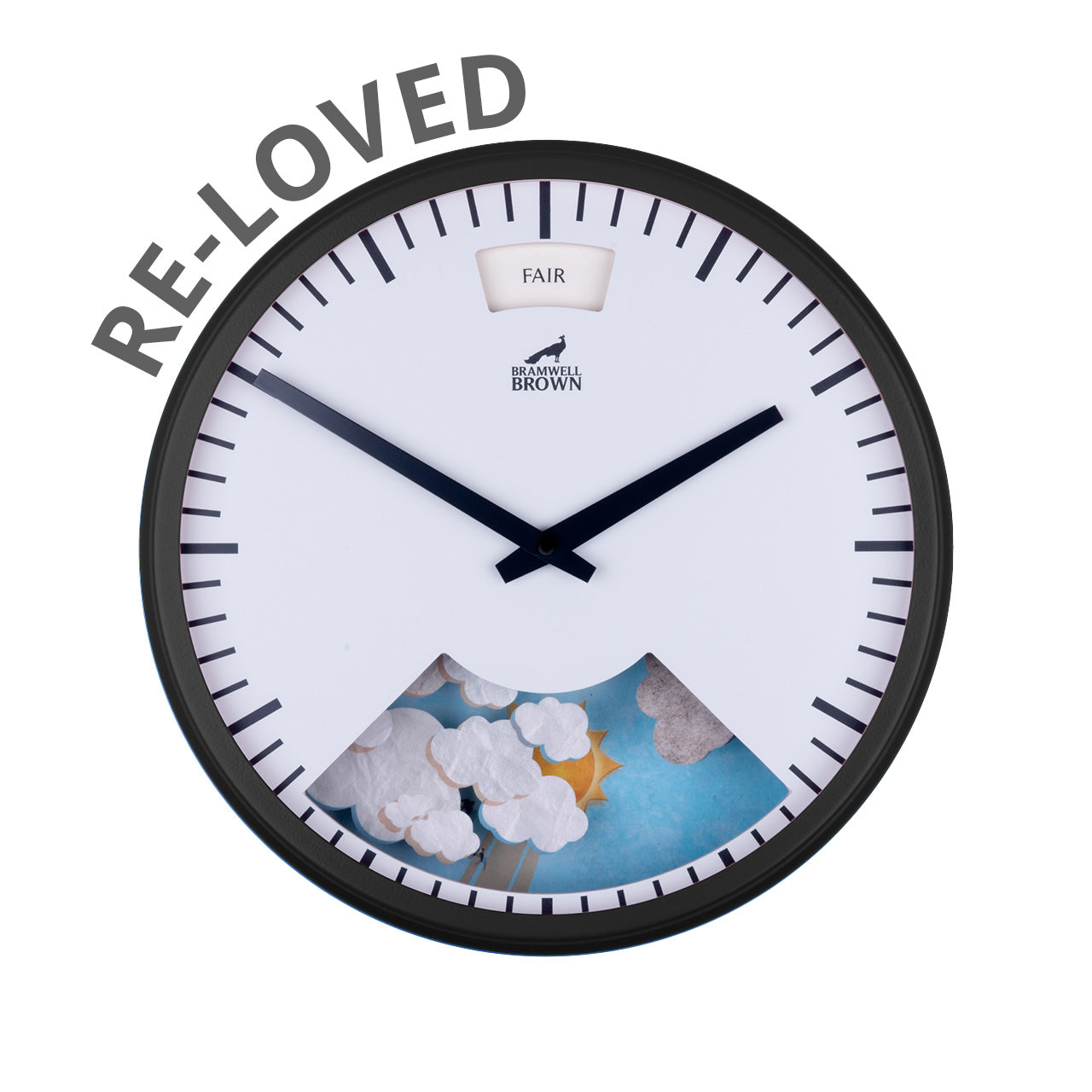 Early Release: Re-loved Weather Clock - Bramwell Brown Art Clocks ||| Midnight Black