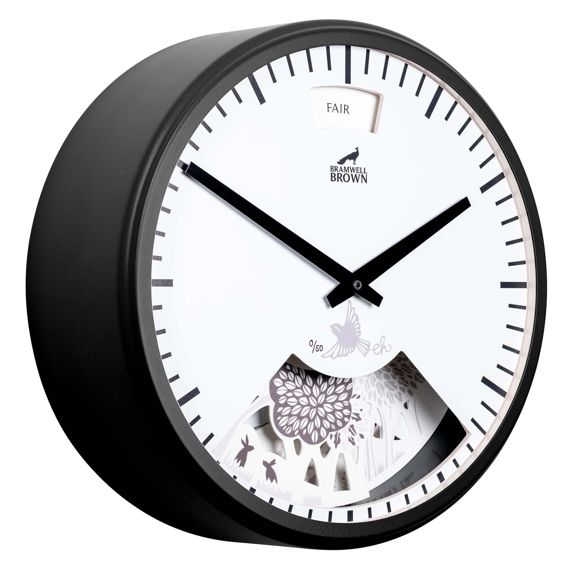 Papercut Forest Weather Clock by Emily Hogarth - Bramwell Brown Art Clocks