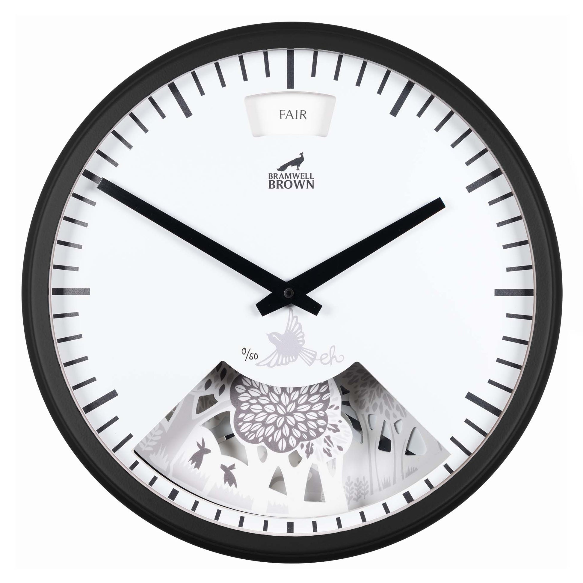 Papercut Forest Weather Clock by Emily Hogarth - Bramwell Brown Art Clocks