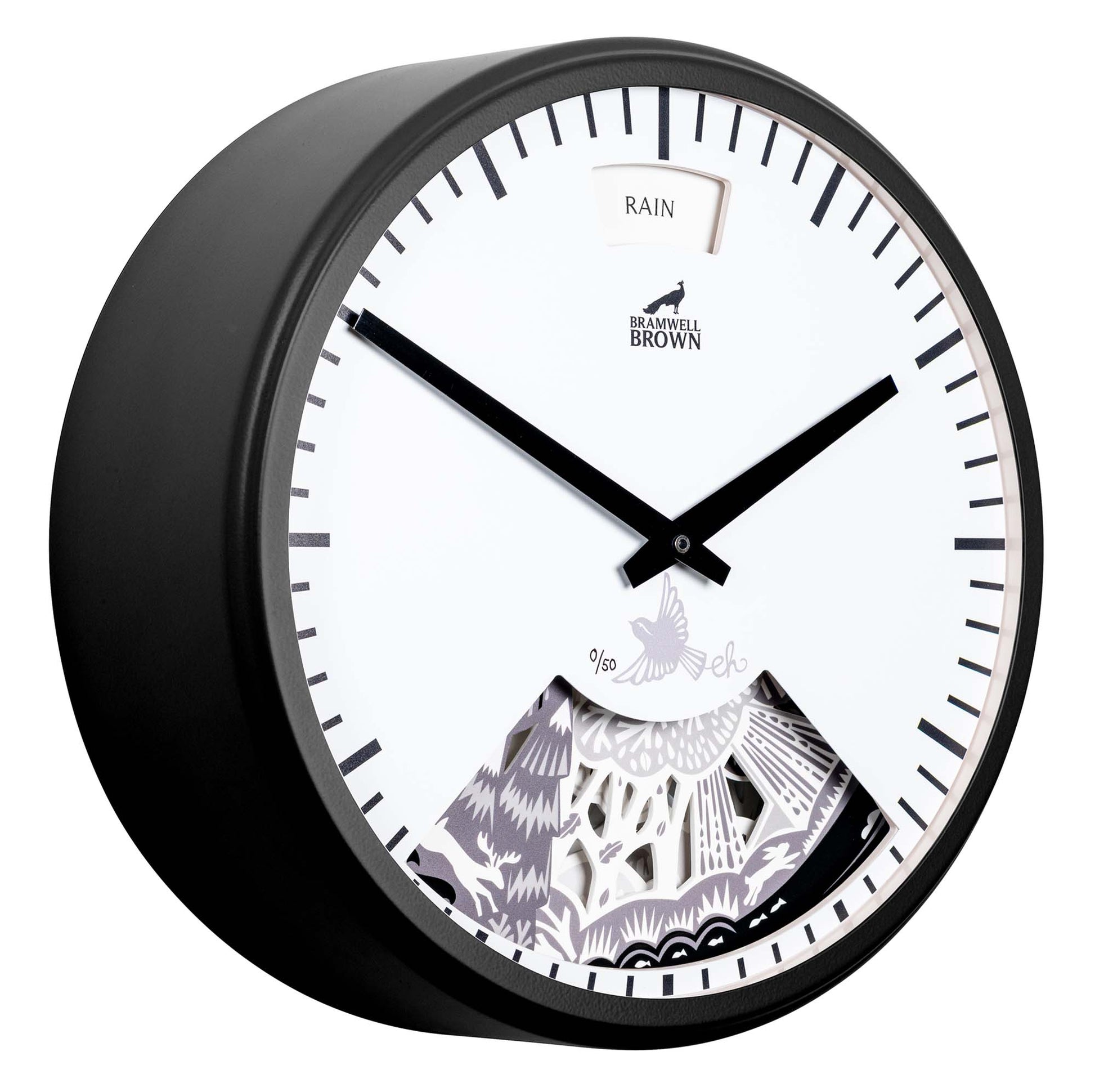 Papercut Forest Weather Clock by Emily Hogarth - Bramwell Brown Art Clocks